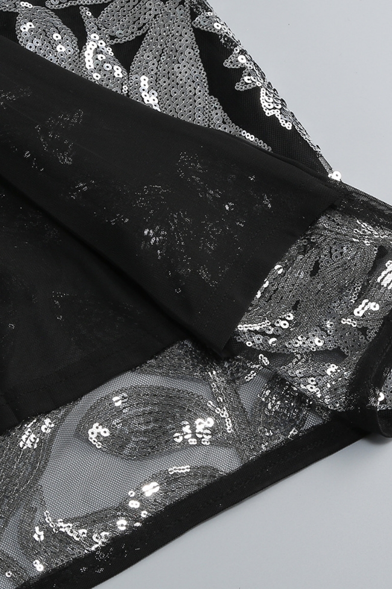 Inarl Embroidered Sequin Strappy Maxi Dress