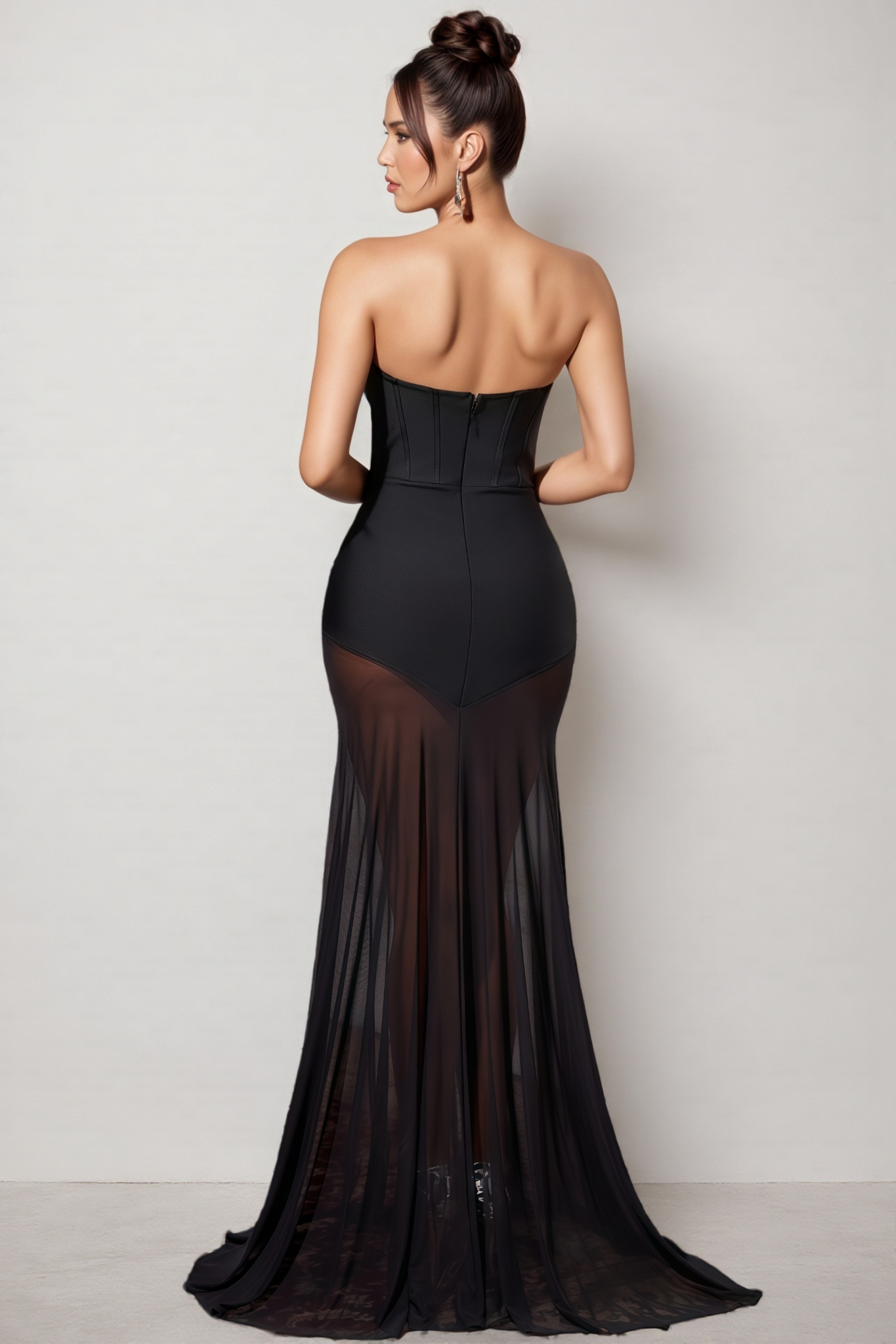 Berlin Rhinestone Mesh Bandage Maxi Dress