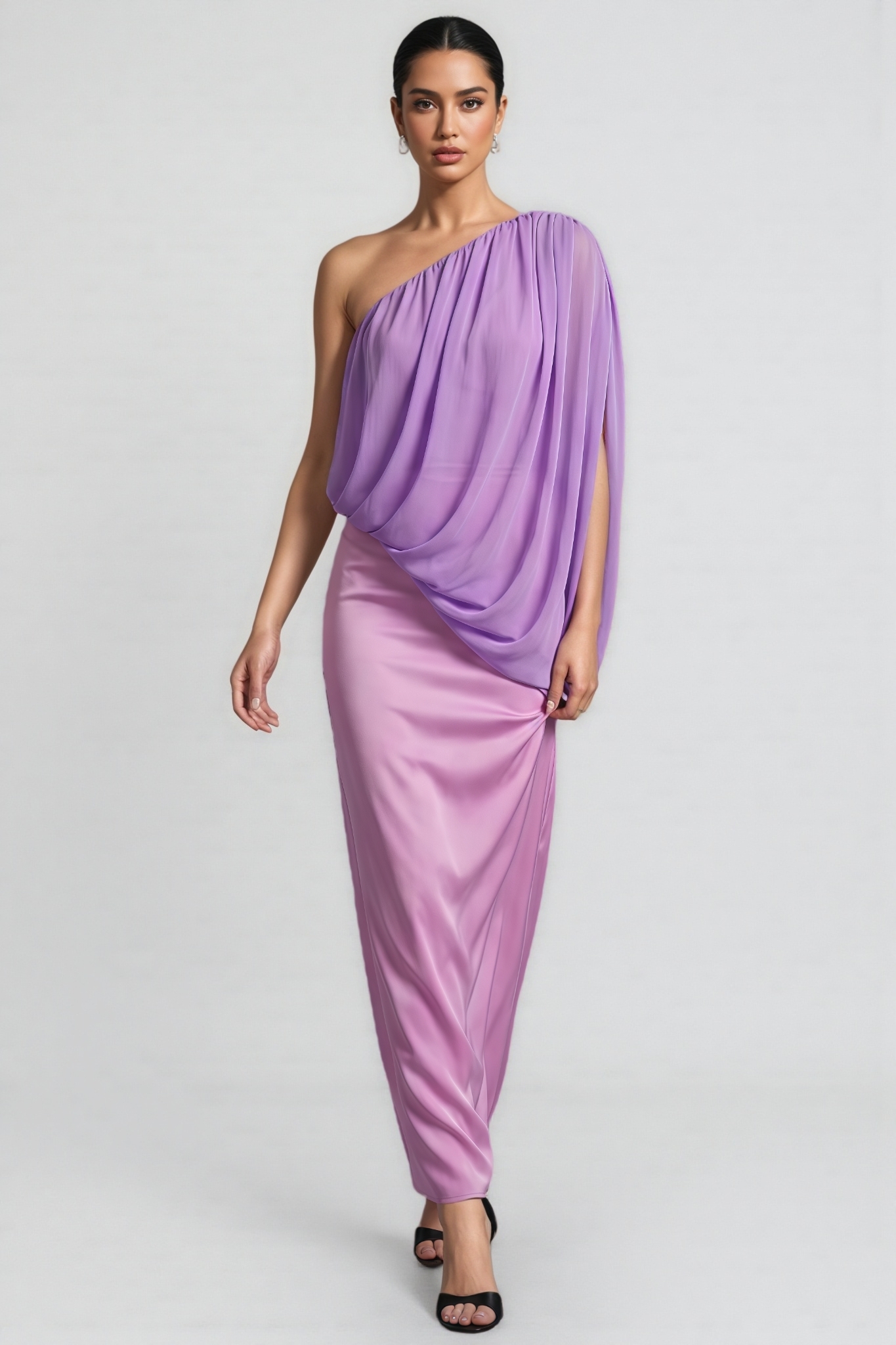 Kiars Purple One Shoulder Maxi Dress