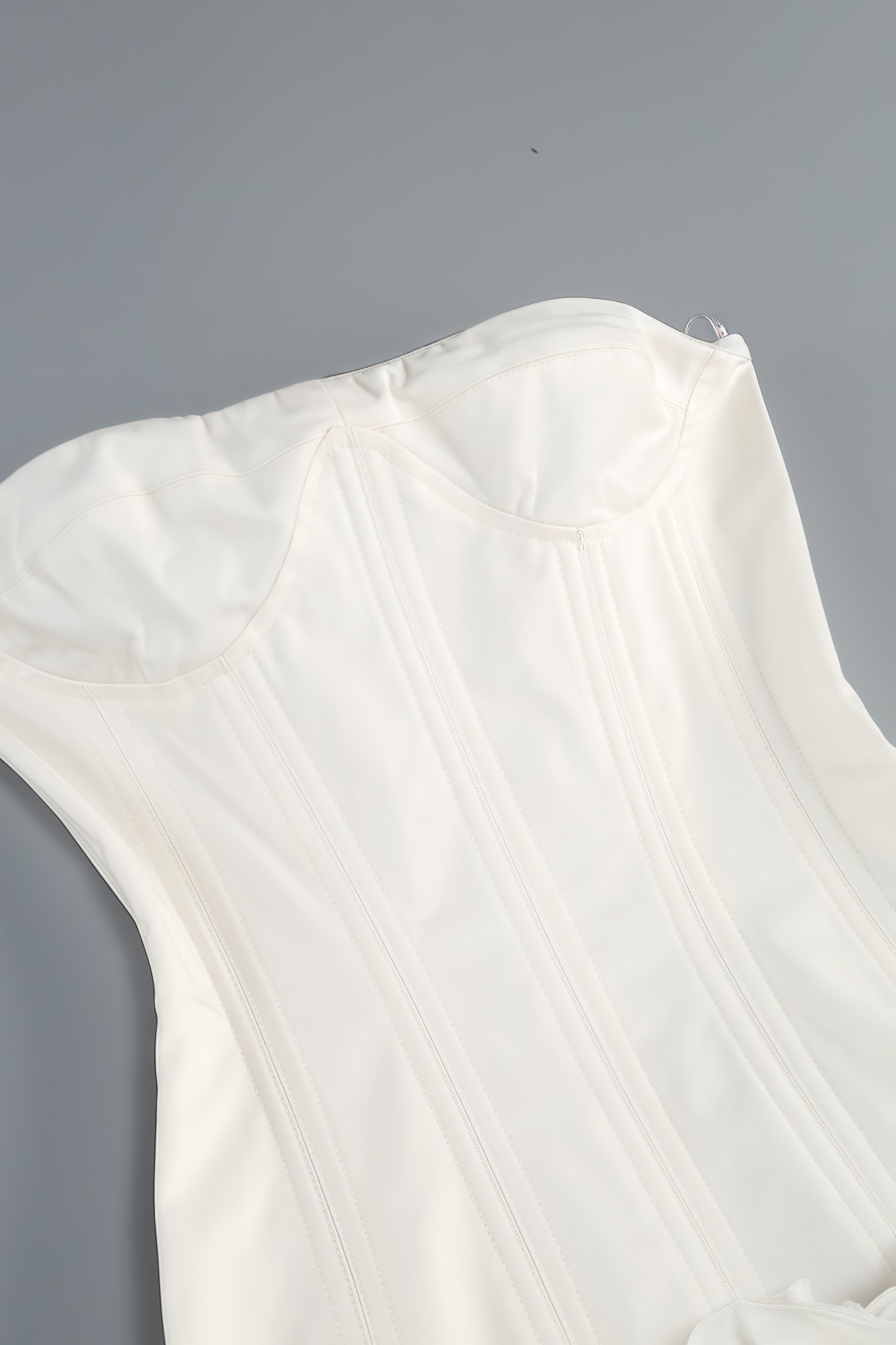 Mirabel White Strapless Flower Mini Dress