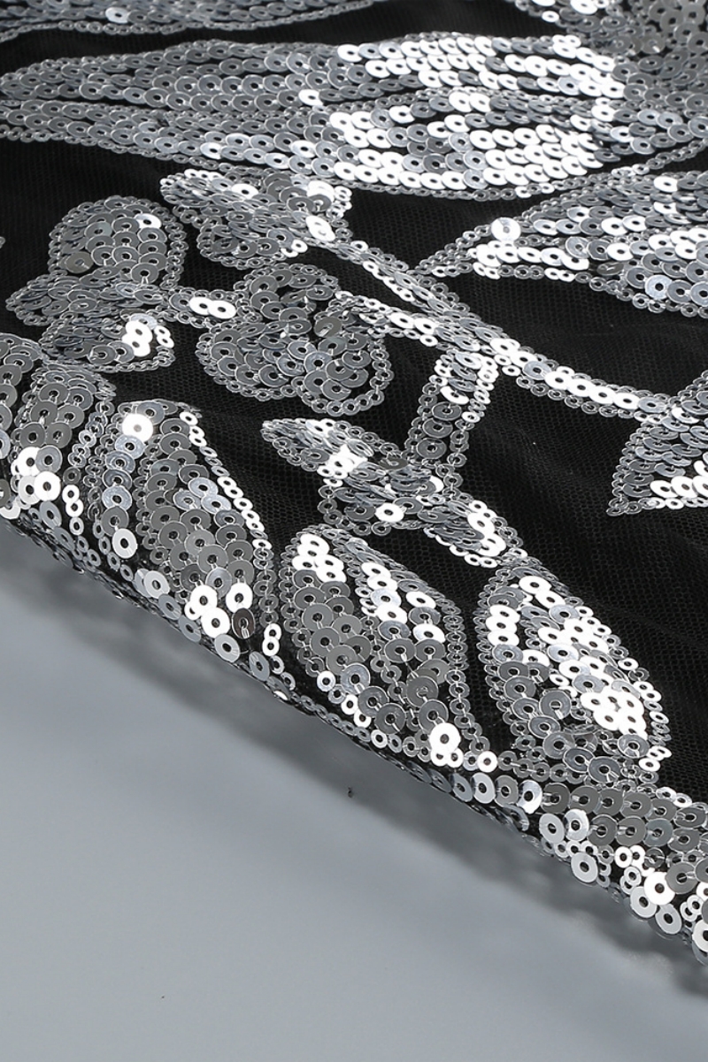 Inarl Embroidered Sequin Strappy Maxi Dress