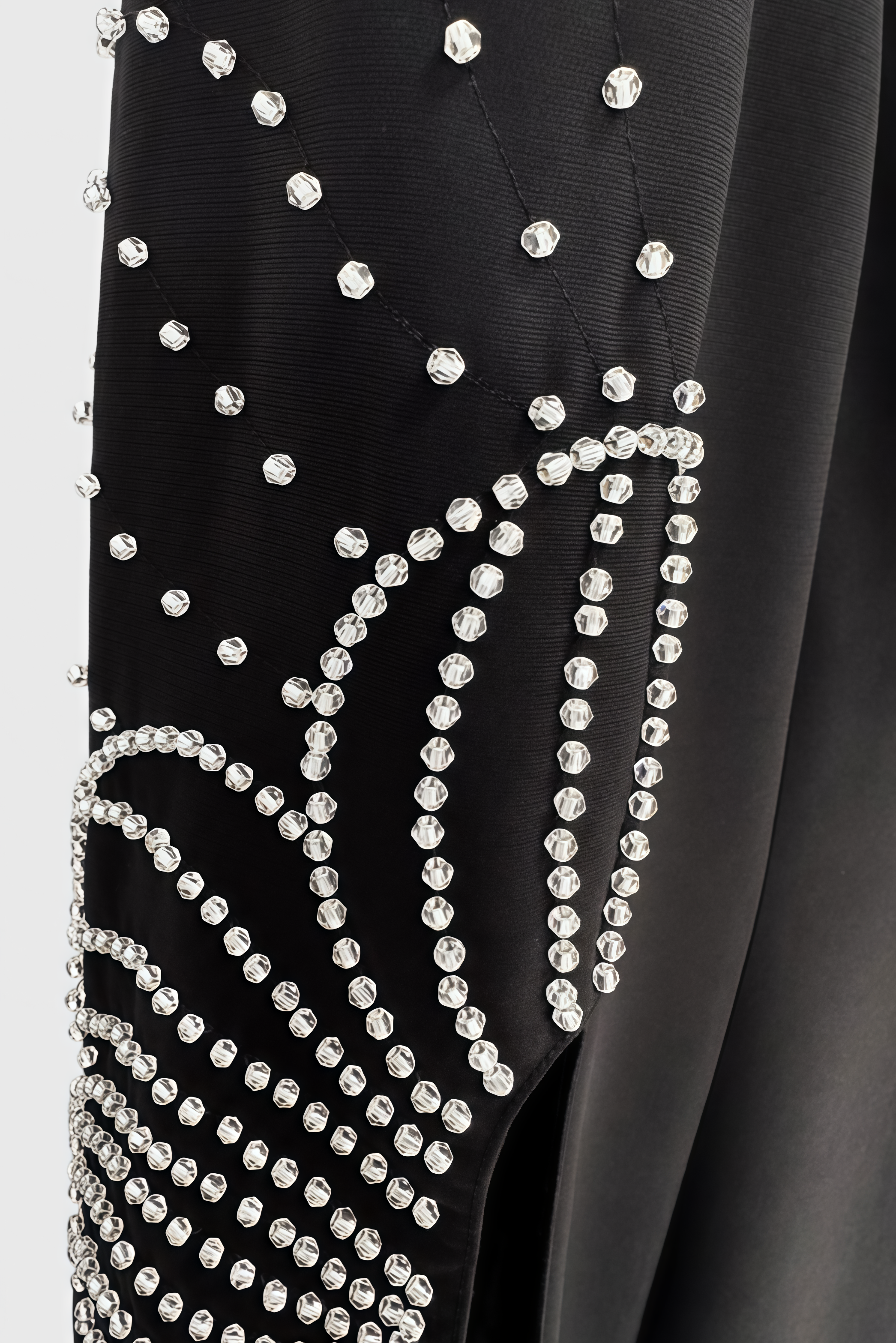 Riza Black Beaded Split Sleeve Maxi Dress