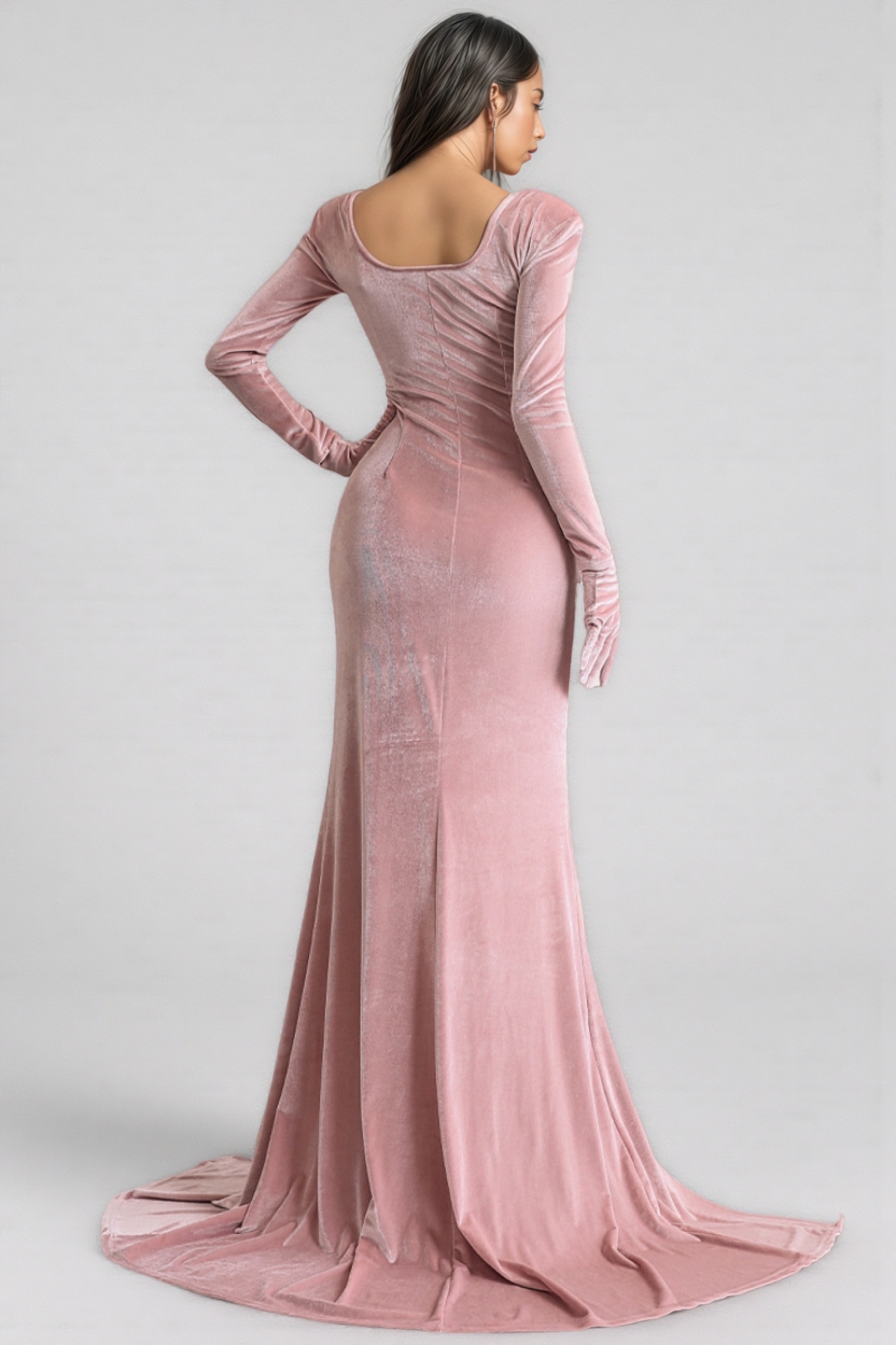 Uana Pink High Waisted Glove Maxi Dress