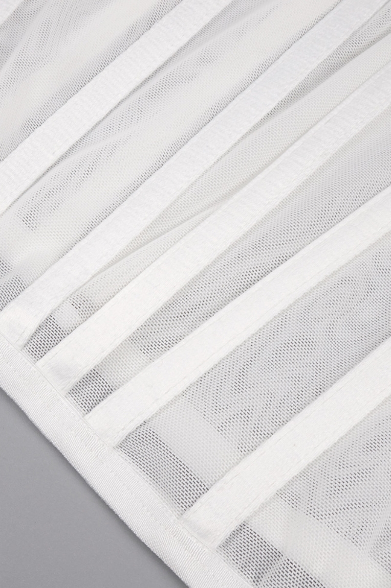 Ramla White Fishbone Split Maxi Dress Set