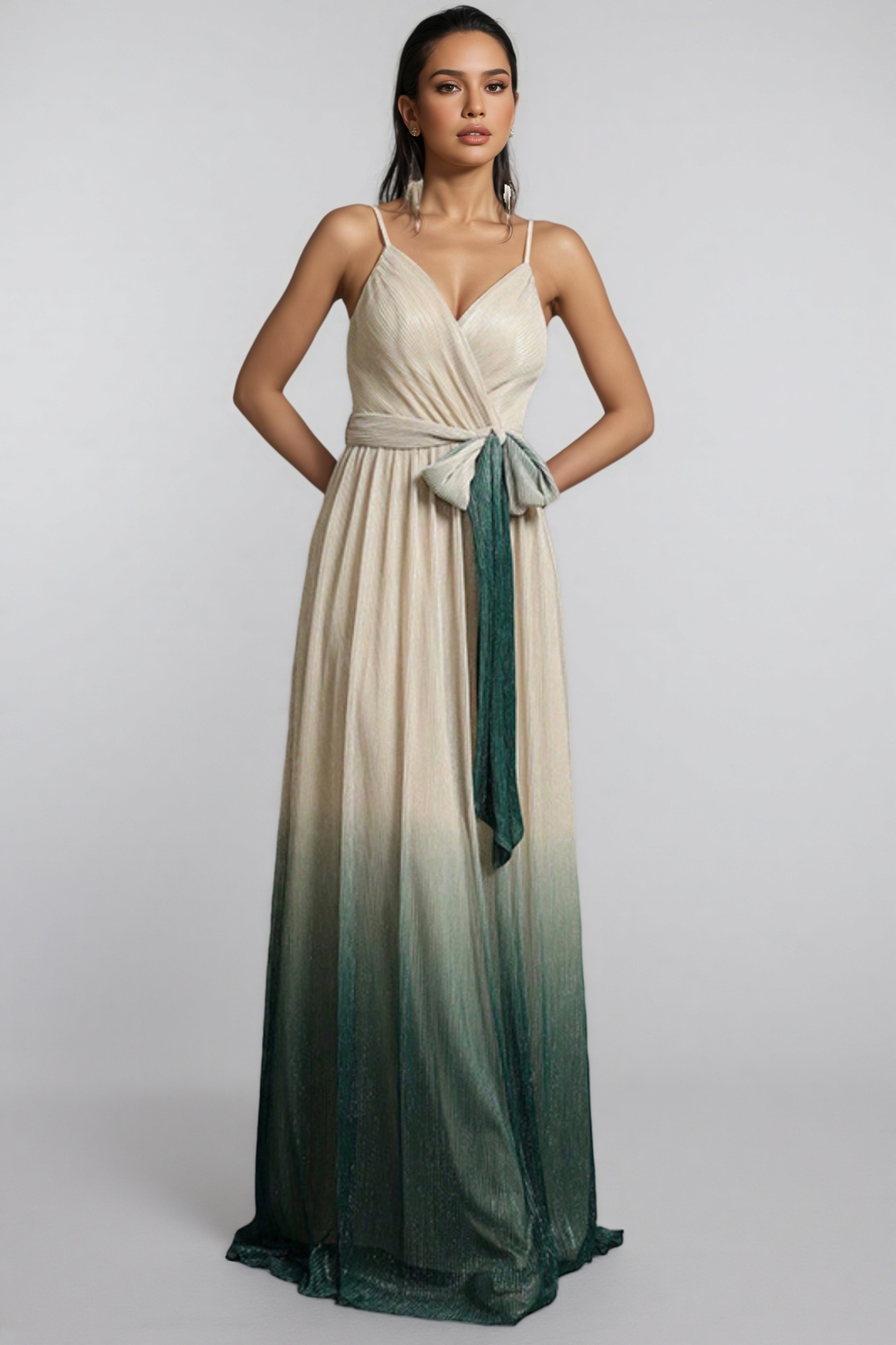 Delia Halter Backless Gradient Maxi Dress