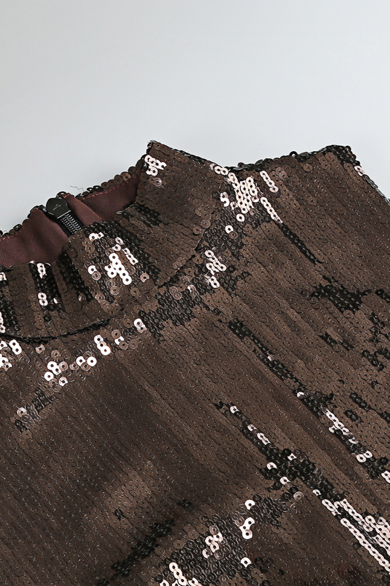 Mayads High Neck Sequin Mesh Maxi Dress