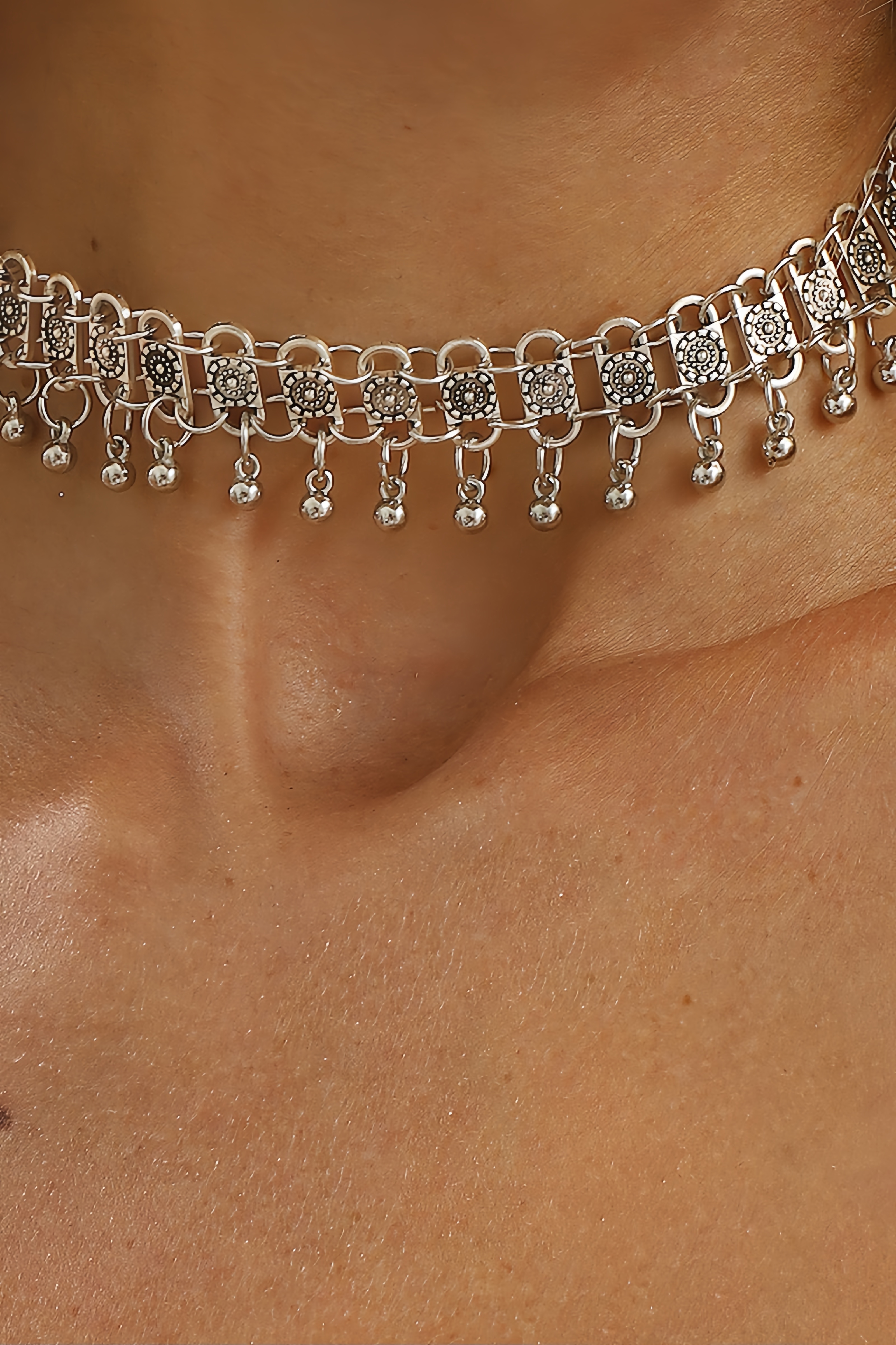 Jozie Double Layer Lock Bead Necklace