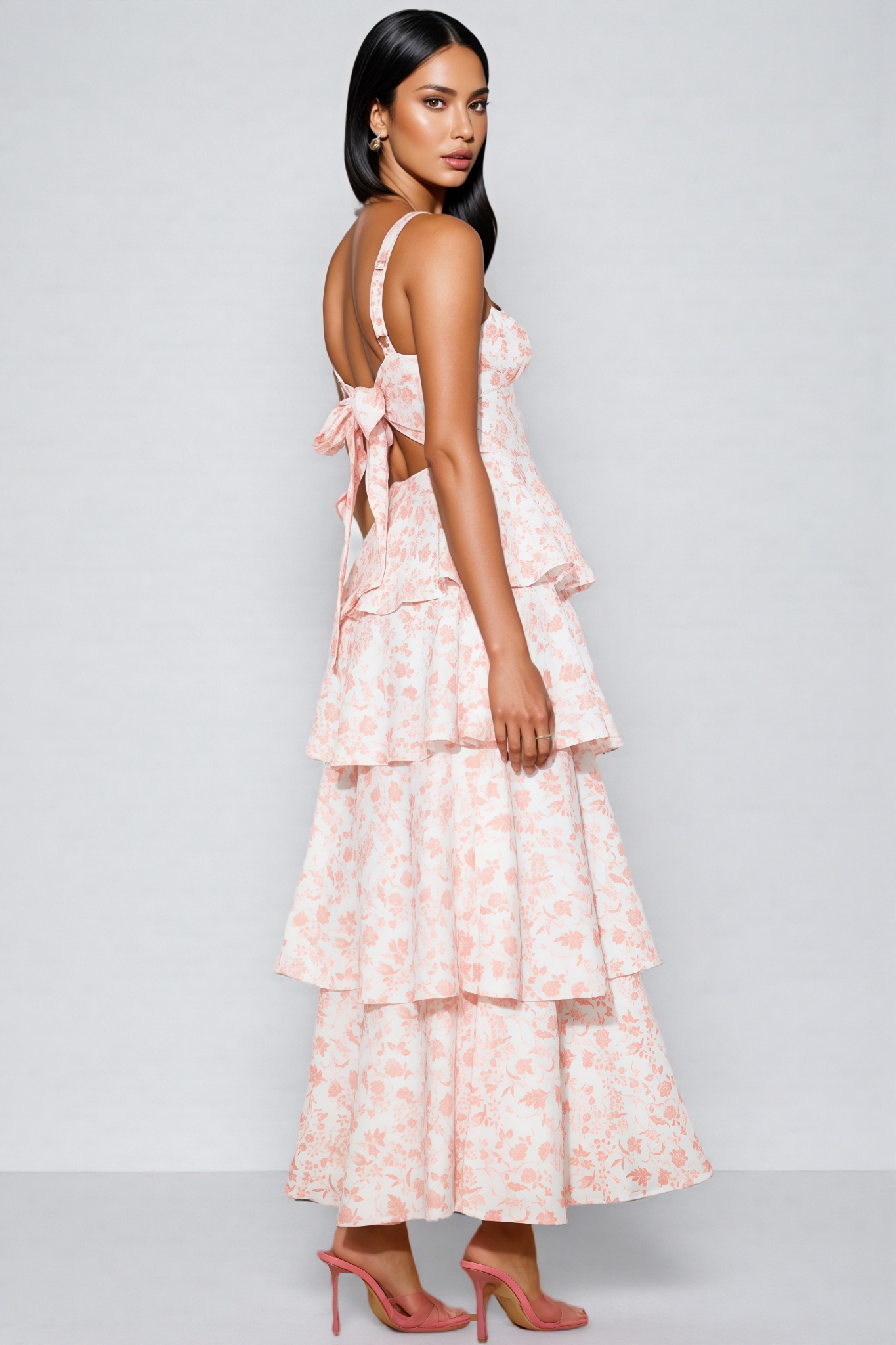 Juhade Pink Printed Maxi Dress