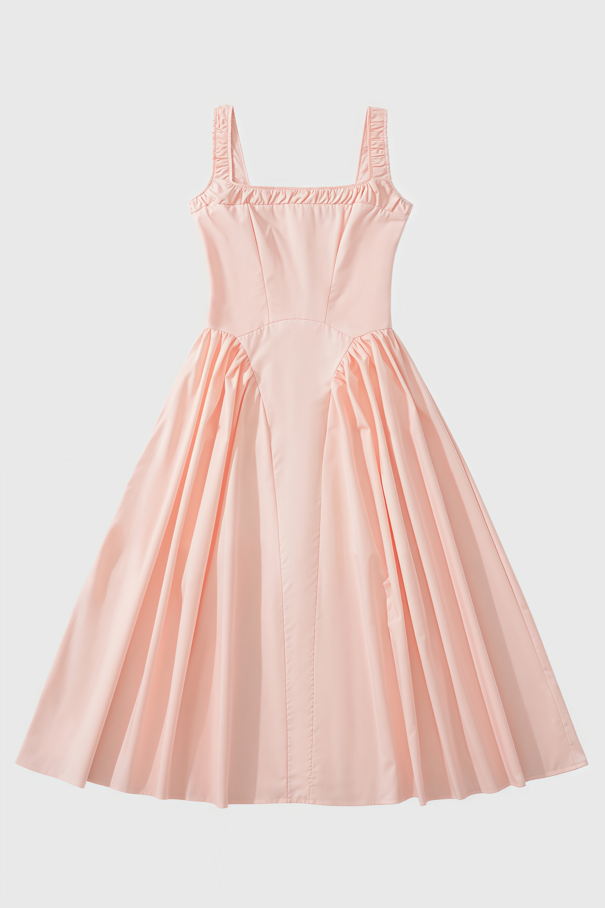 Lyrice Rose Pink Stretch Cotton Midi Dress