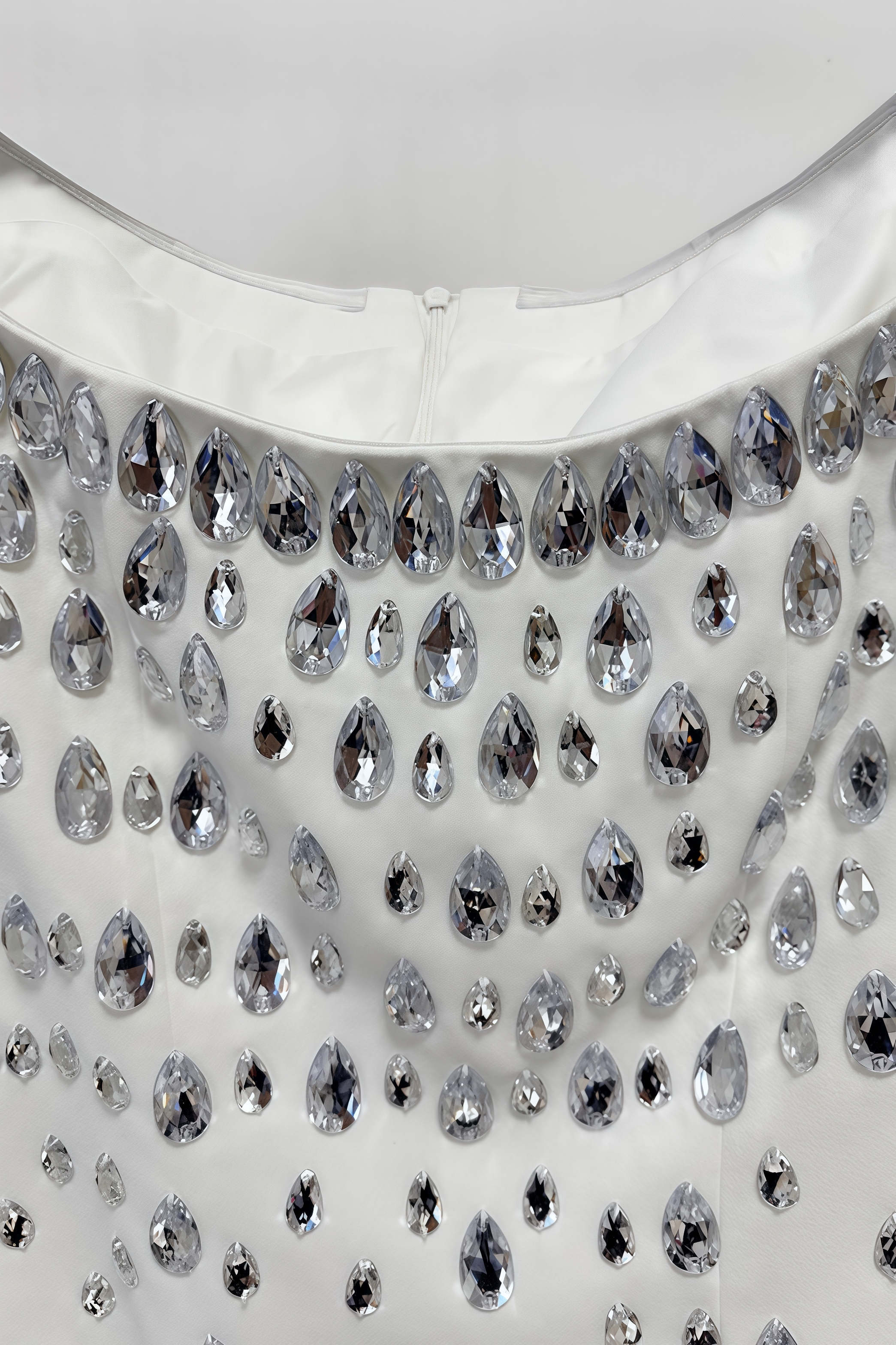 Kania White Long Sleeve Beaded Maxi Dress