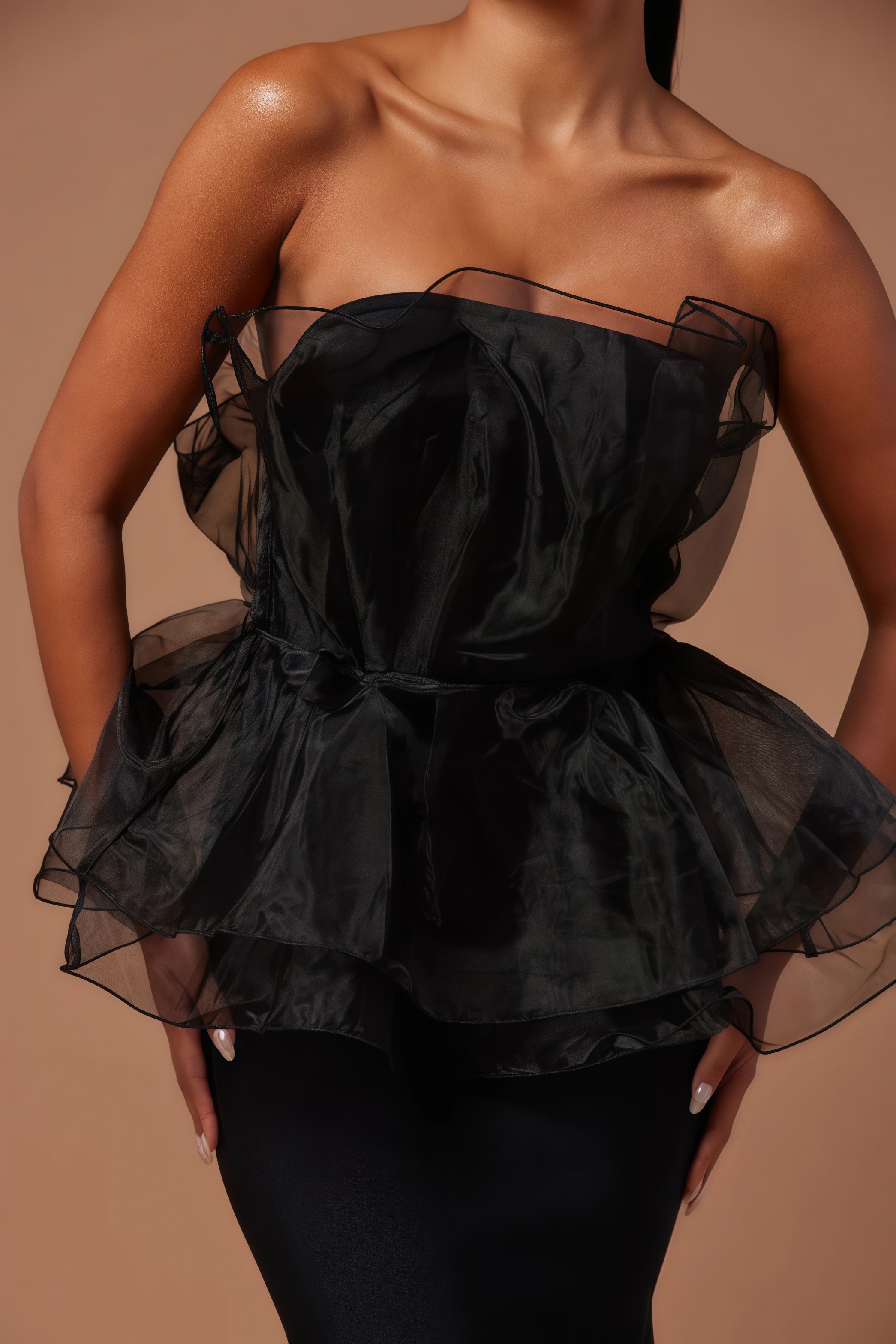 Eli Black Sheath Mesh Maxi Dress