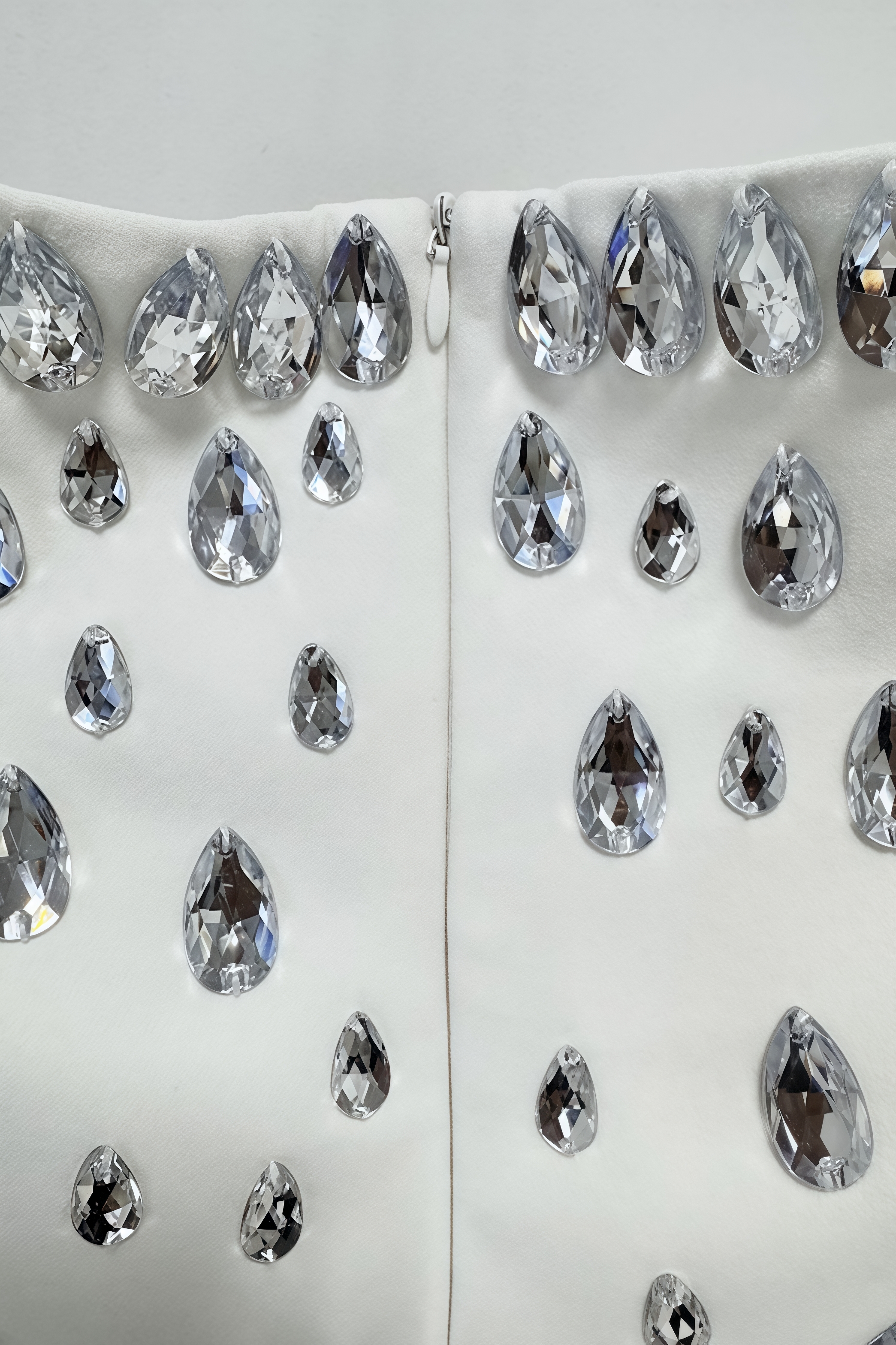 Kania White Long Sleeve Beaded Maxi Dress