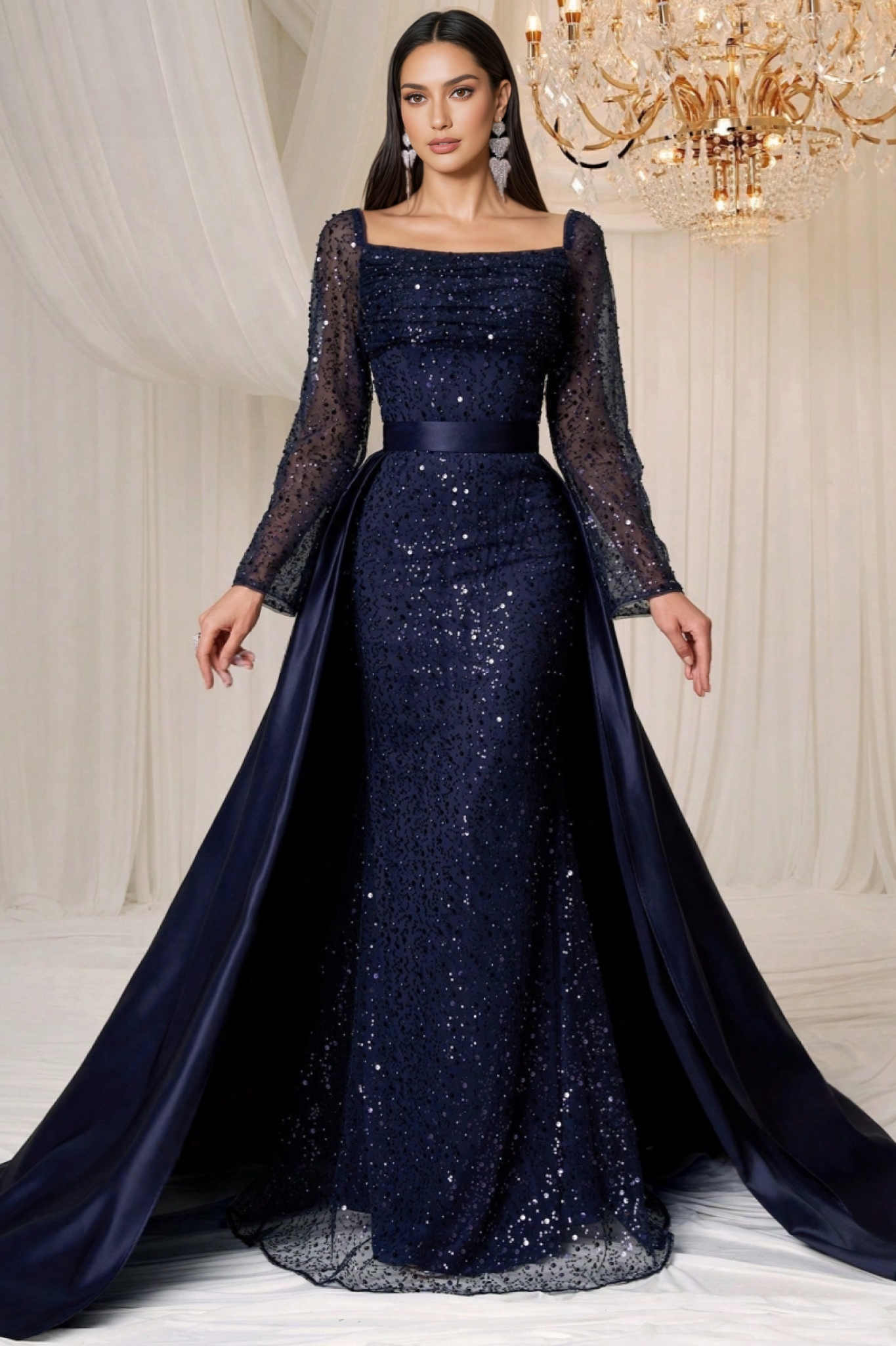 Scarlett Sequin Long Sleeve Maxi Dress