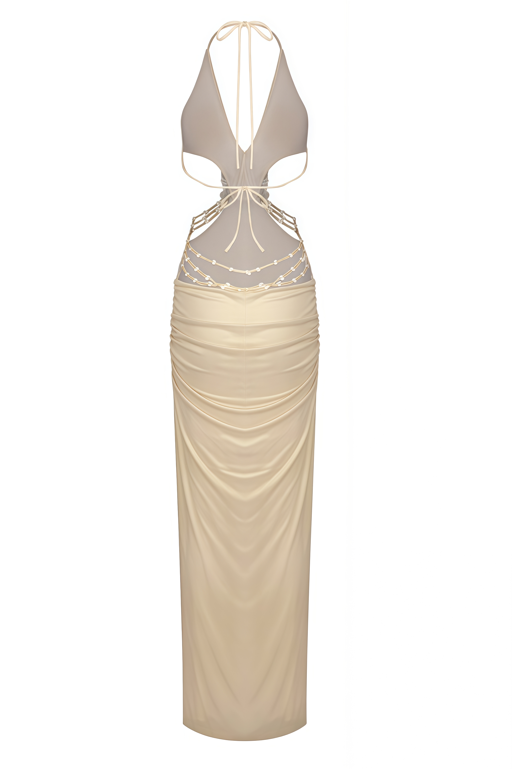 Charelle Gold Backless Maxi Dress