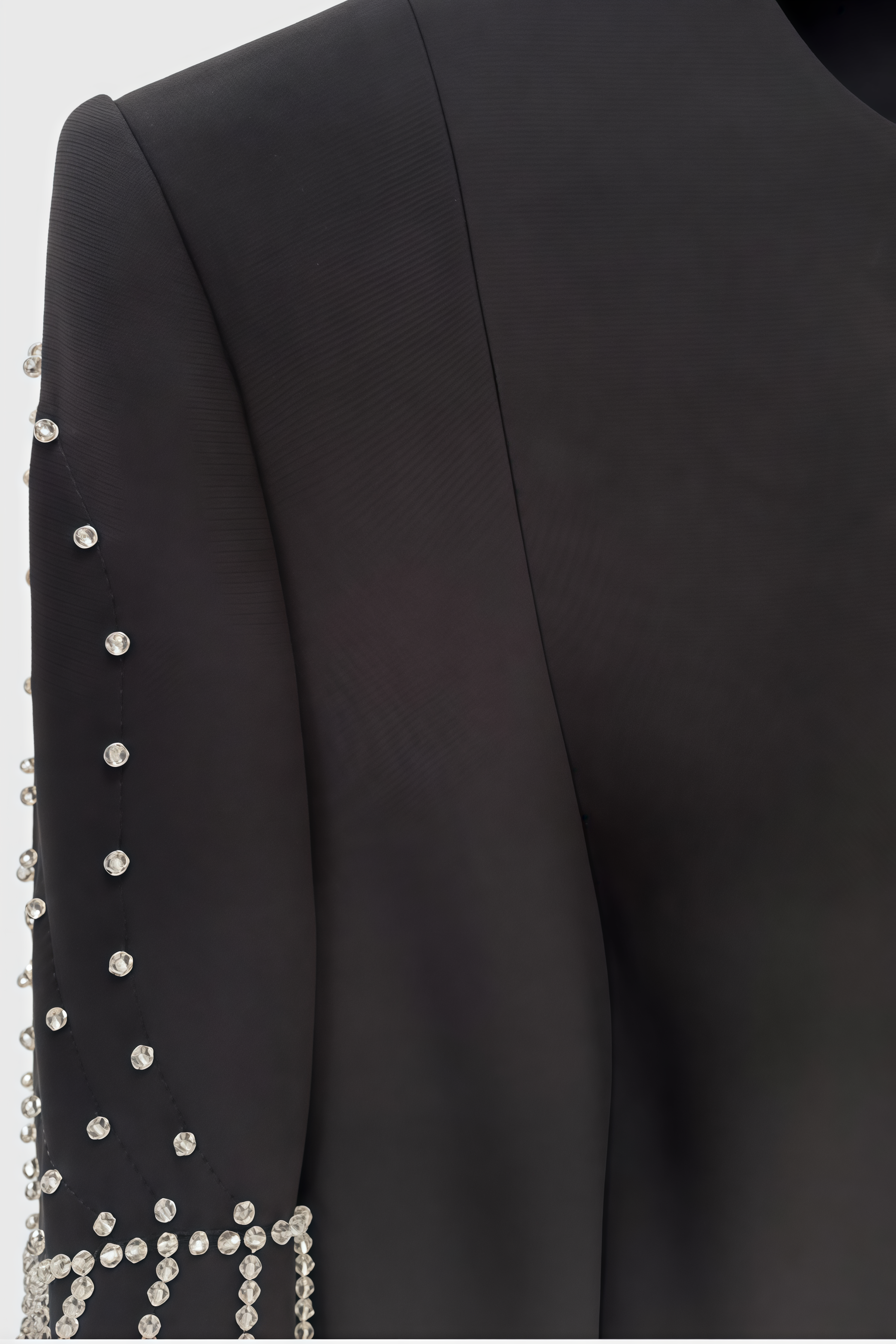 Riza Black Beaded Split Sleeve Maxi Dress