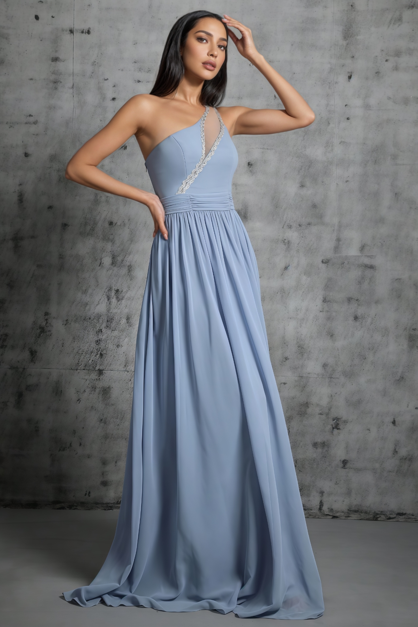 Jaclsan Blue Sleeveless Maxi Dress