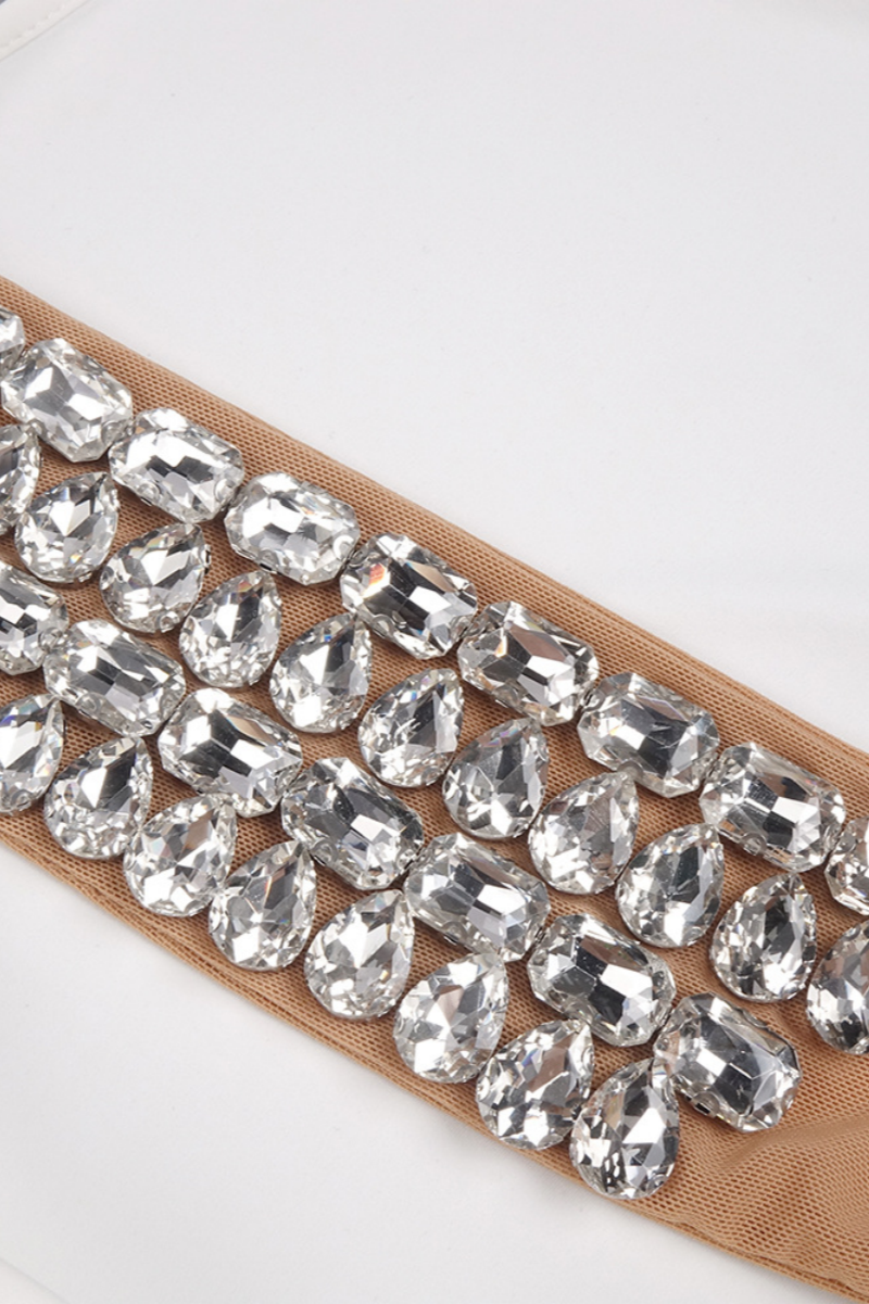 Eren Hollowed High Slit Studded Maxi Dress