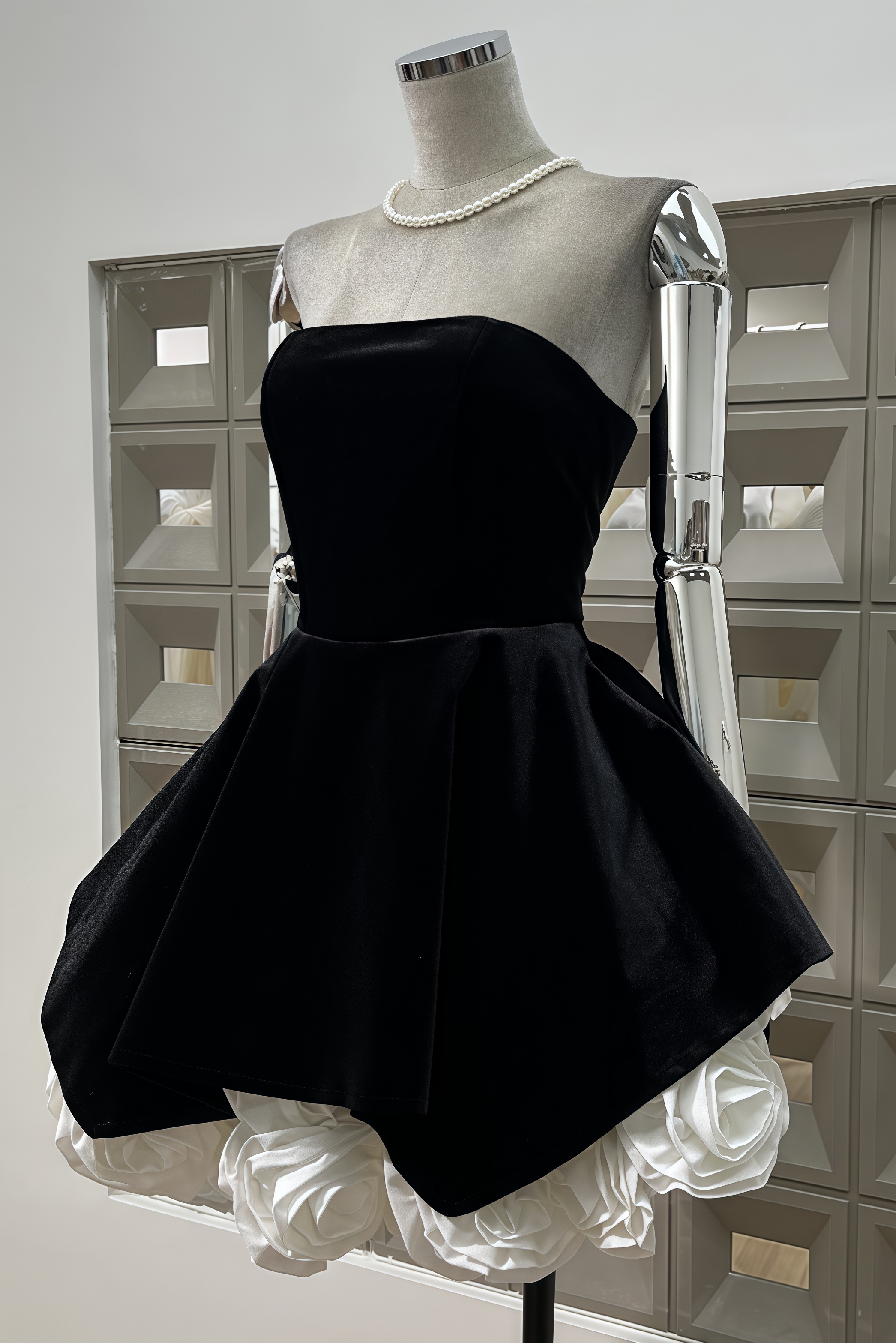 Anira Sleeveless 3D Floral Mini Dress