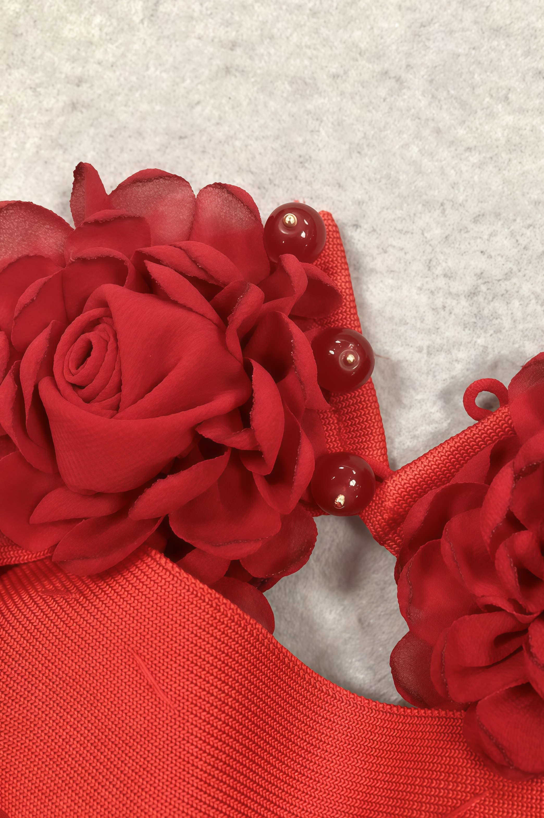 Toven Backless Red Floral Maxi Dress