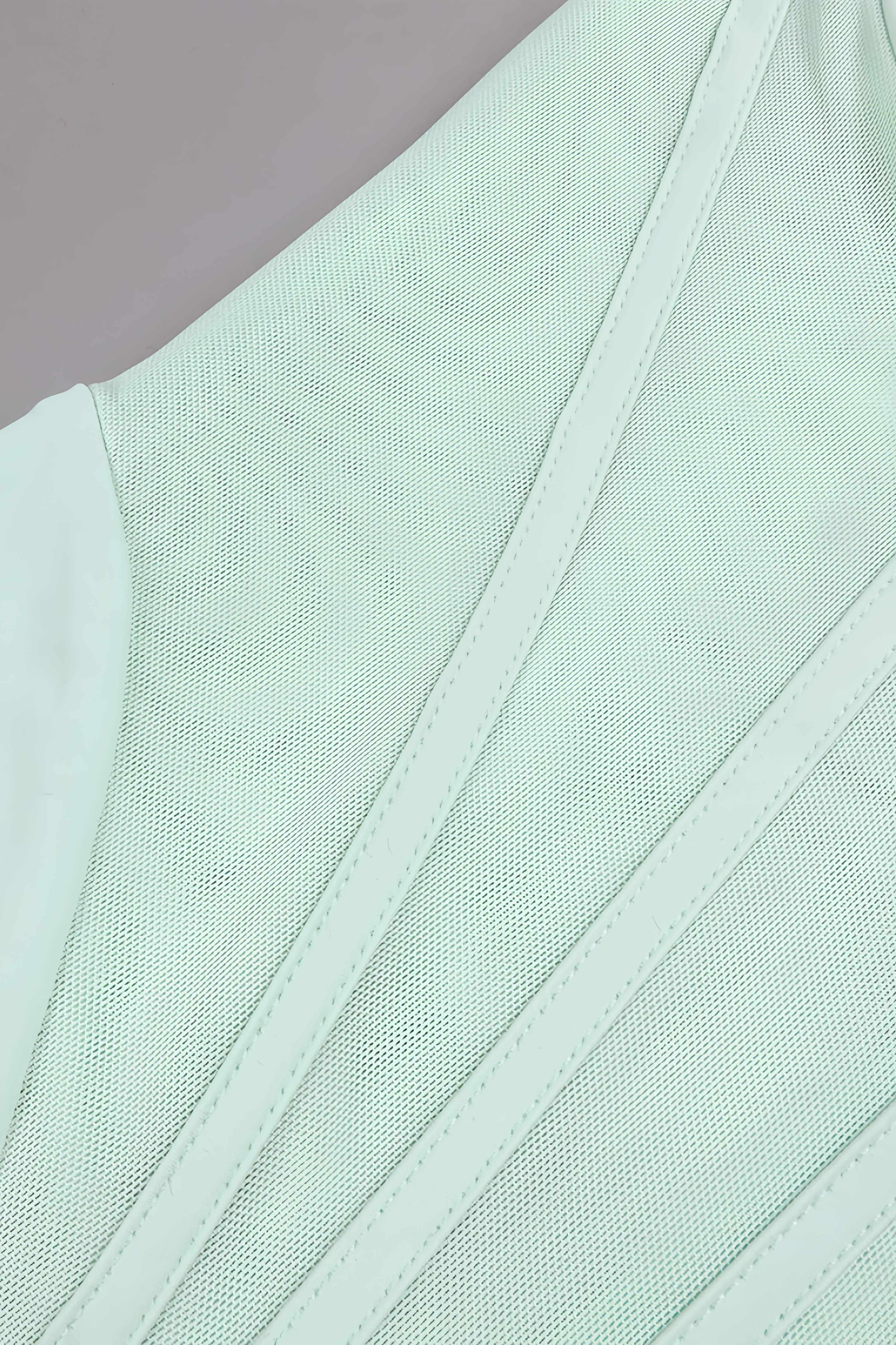 Gened Green Ribbon Sheer Chiffon Maxi Dress 