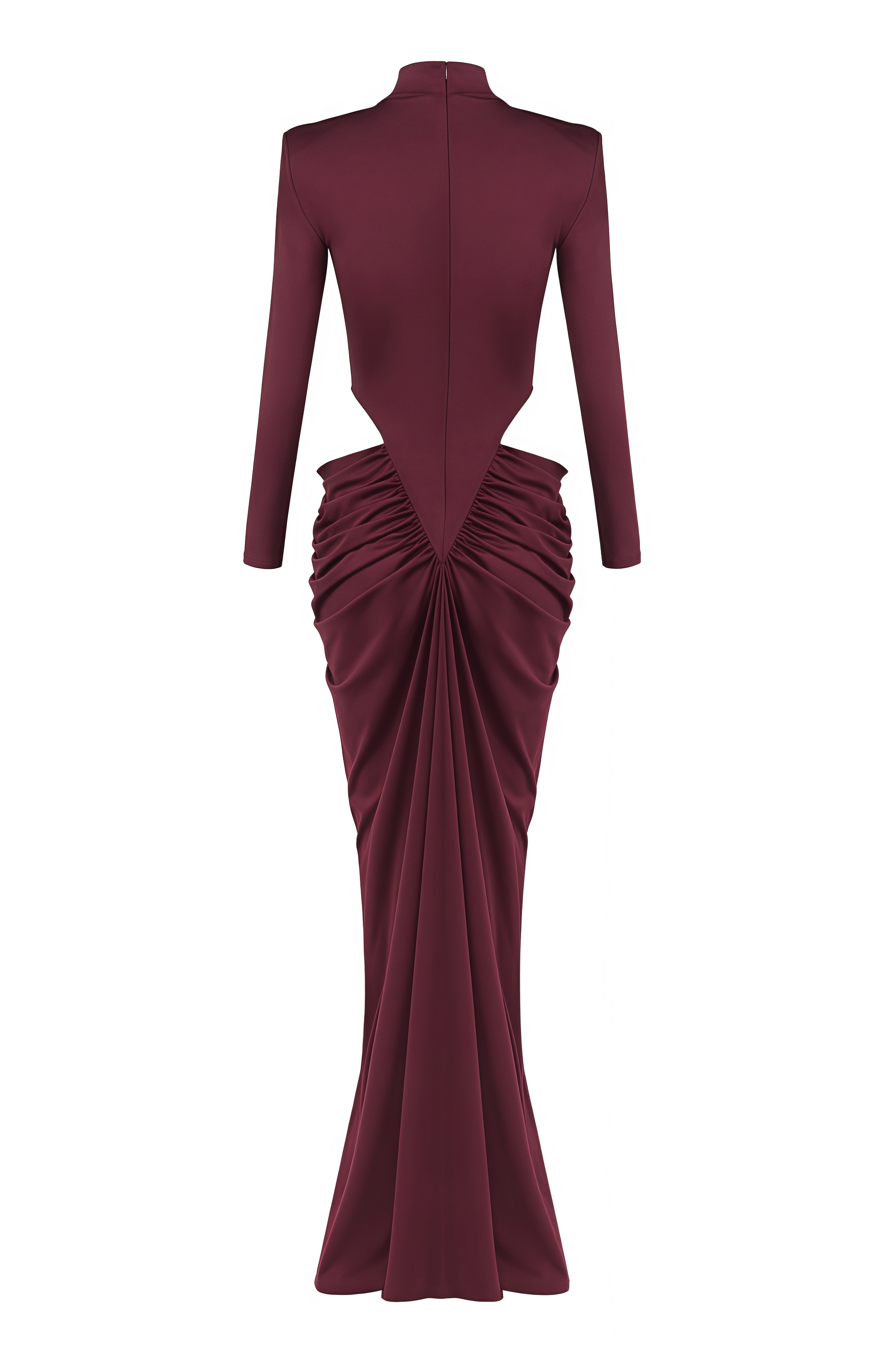 Wrenity Red Pleated Long Sleeve Maxi Dress