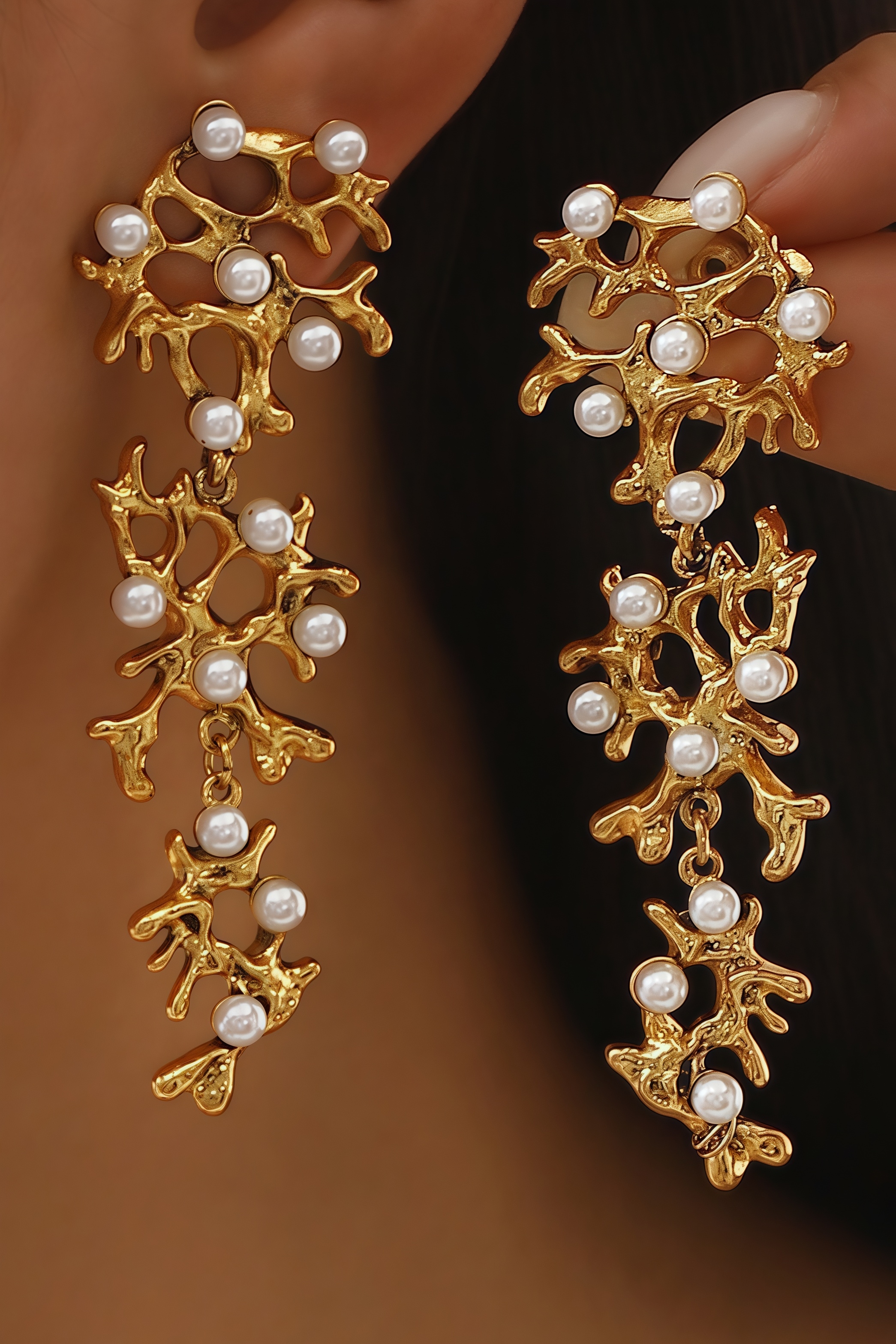 Orierk Pearl Branches Earrings
