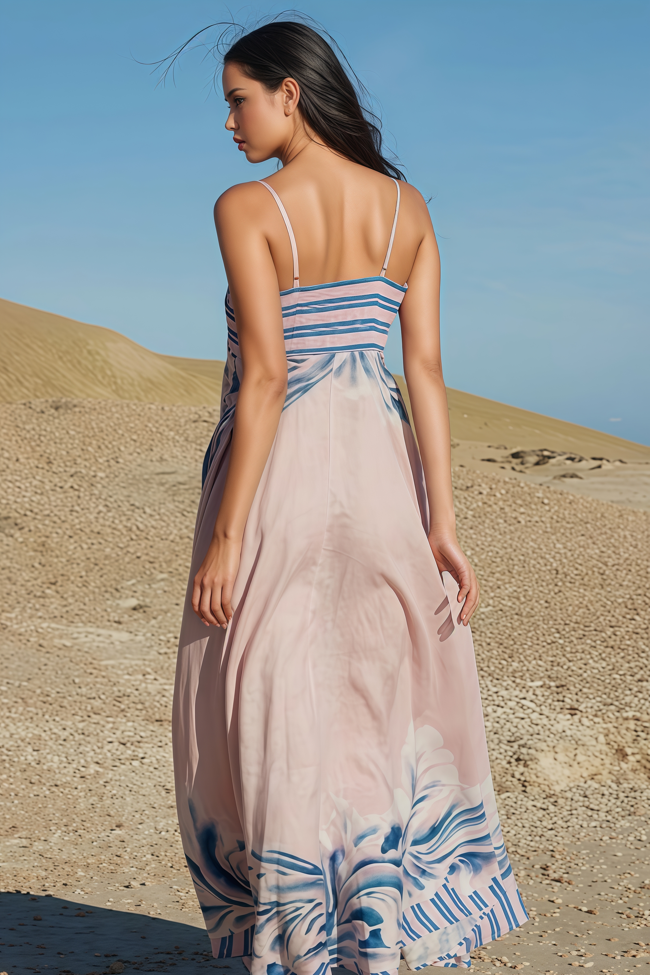 Ismane Pink Halter Maxi Dress