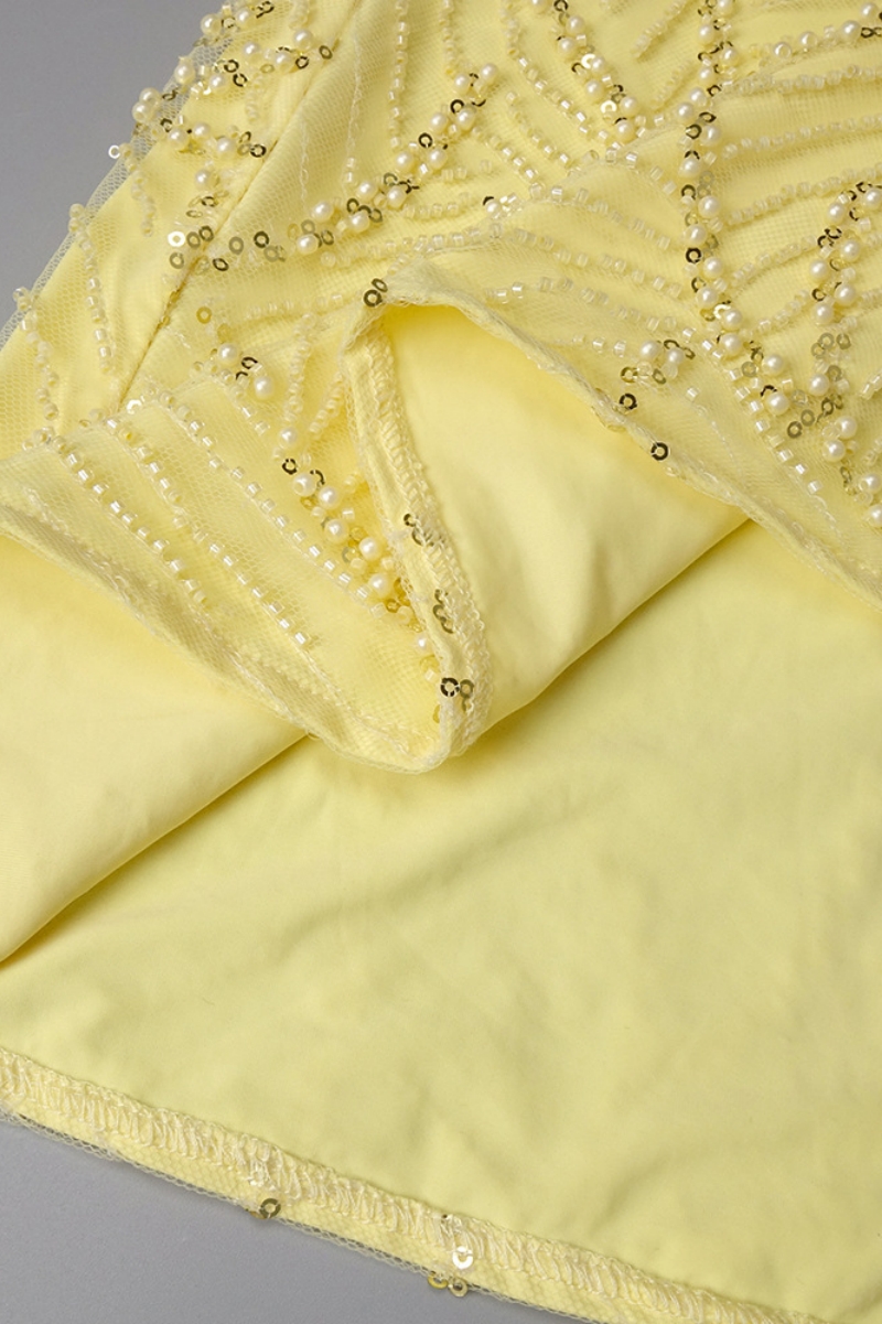 Islay Yellow Sleeveless Bow Maxi Dress