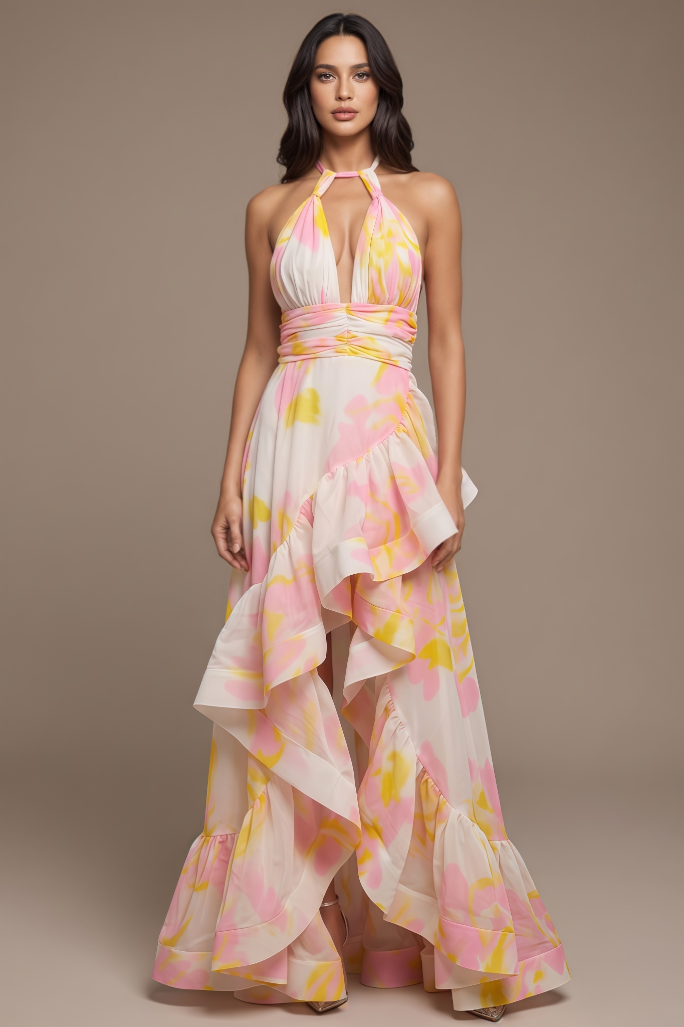 Matilda Ruffled Slit Maxi Dress