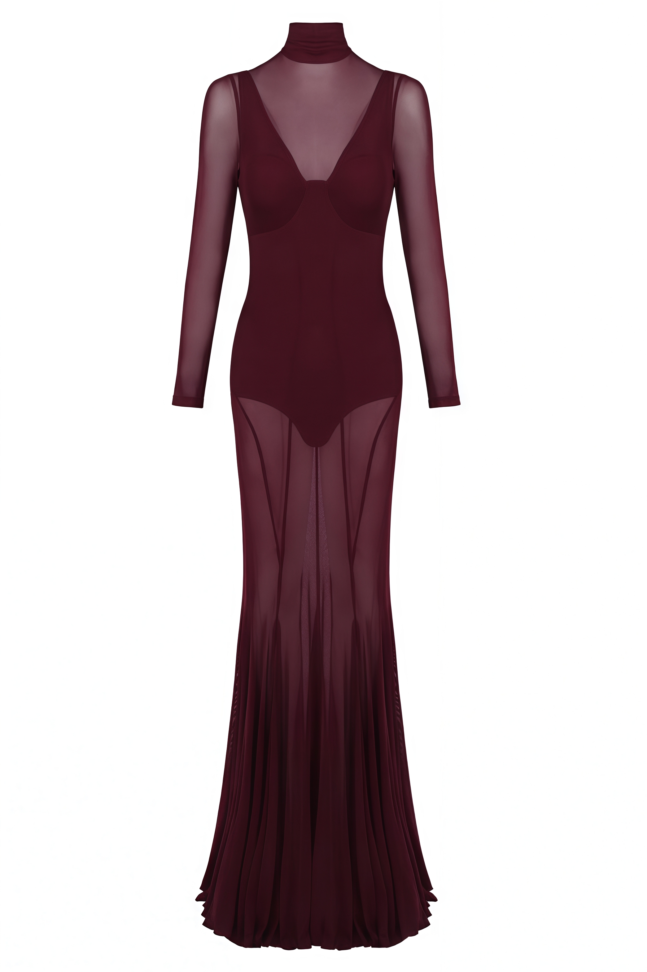 Kydern Red Mesh Mermaid Maxi Dress