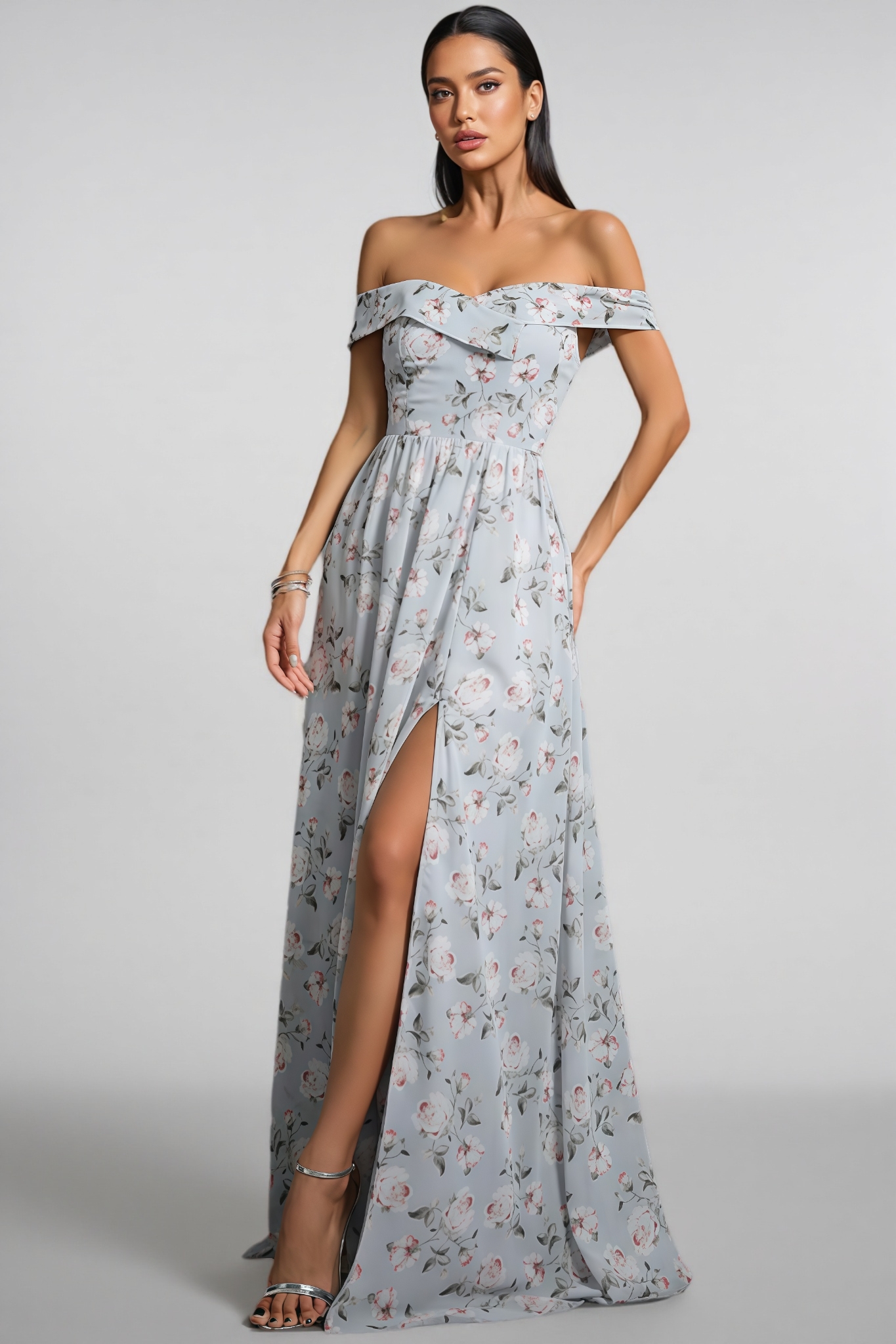 Elza One-Shoulder Floral Maxi Dress