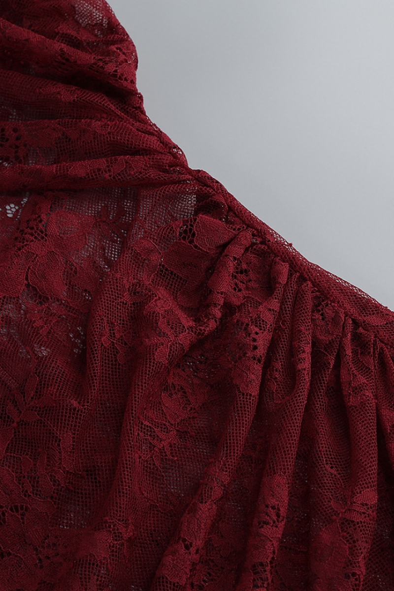 Josauy Red Lace Maxi Dress