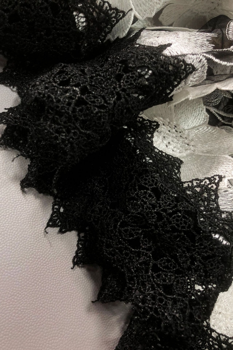 Noricd Black 3D Floral Open Back Maxi Dress