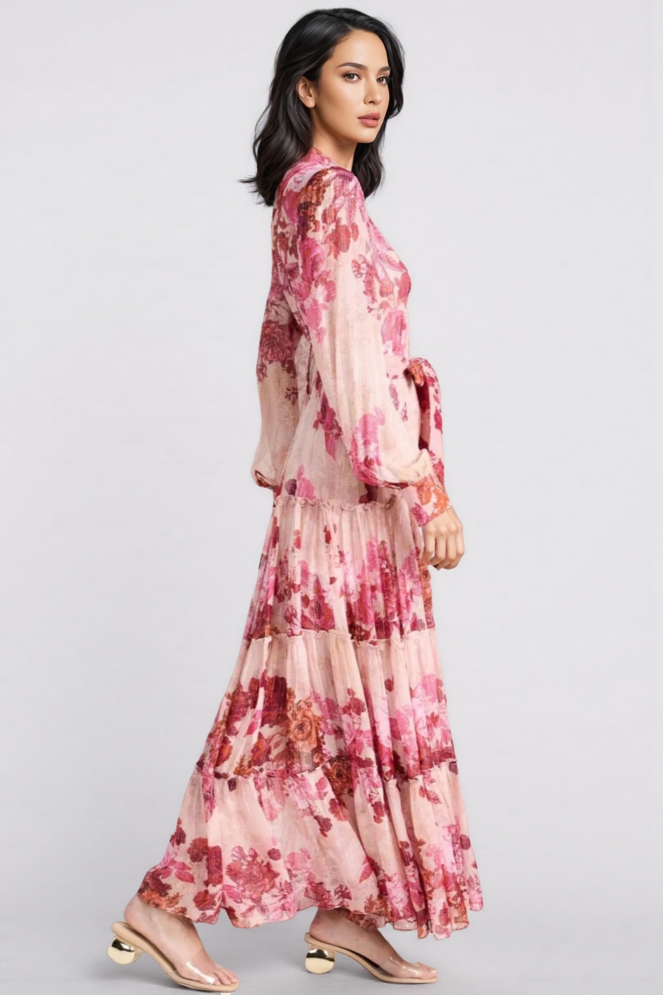 Hermione Floral Mid Sleeve Maxi Dress
