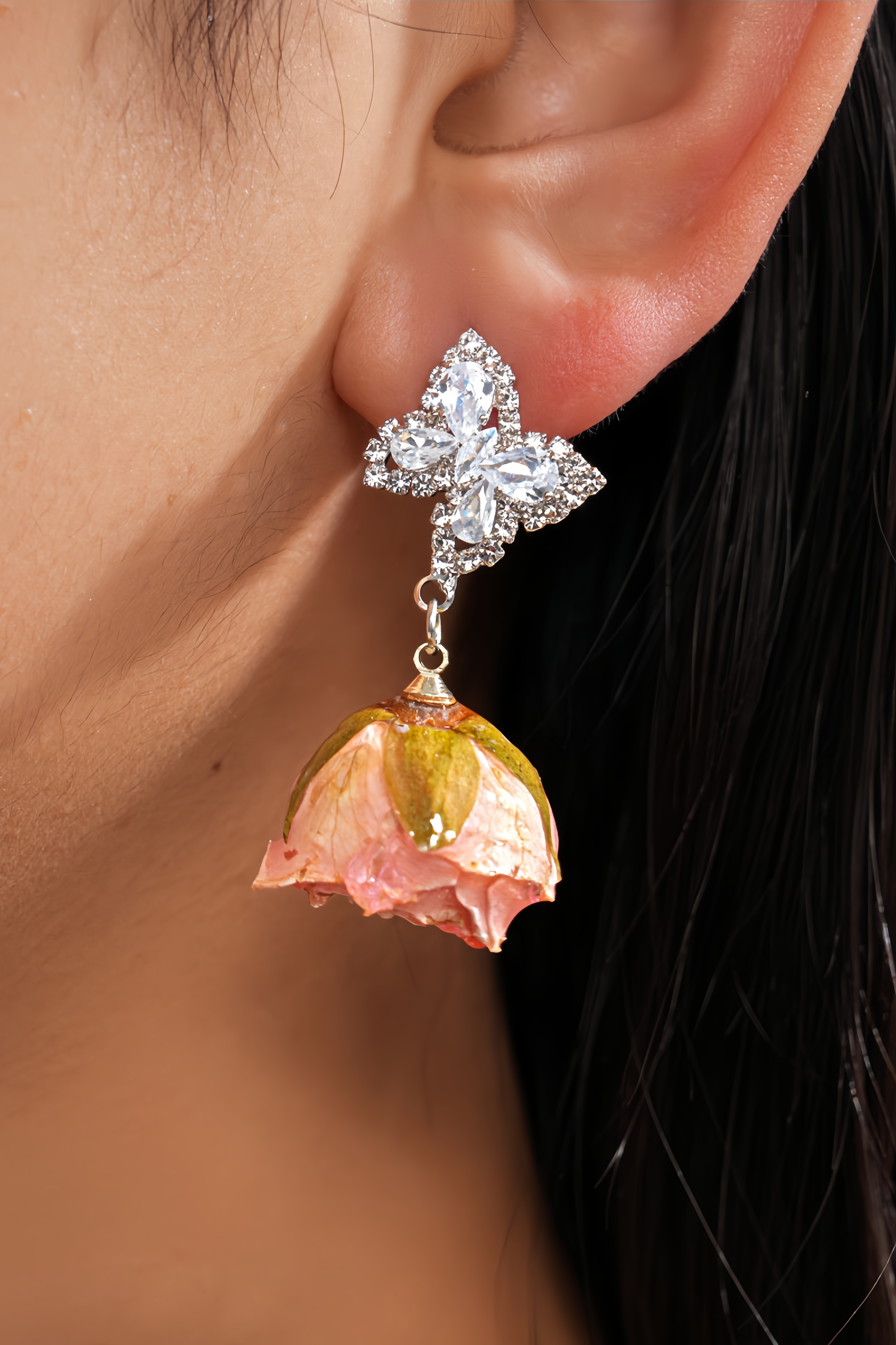 Sofgit Butterfly Flower Earrings