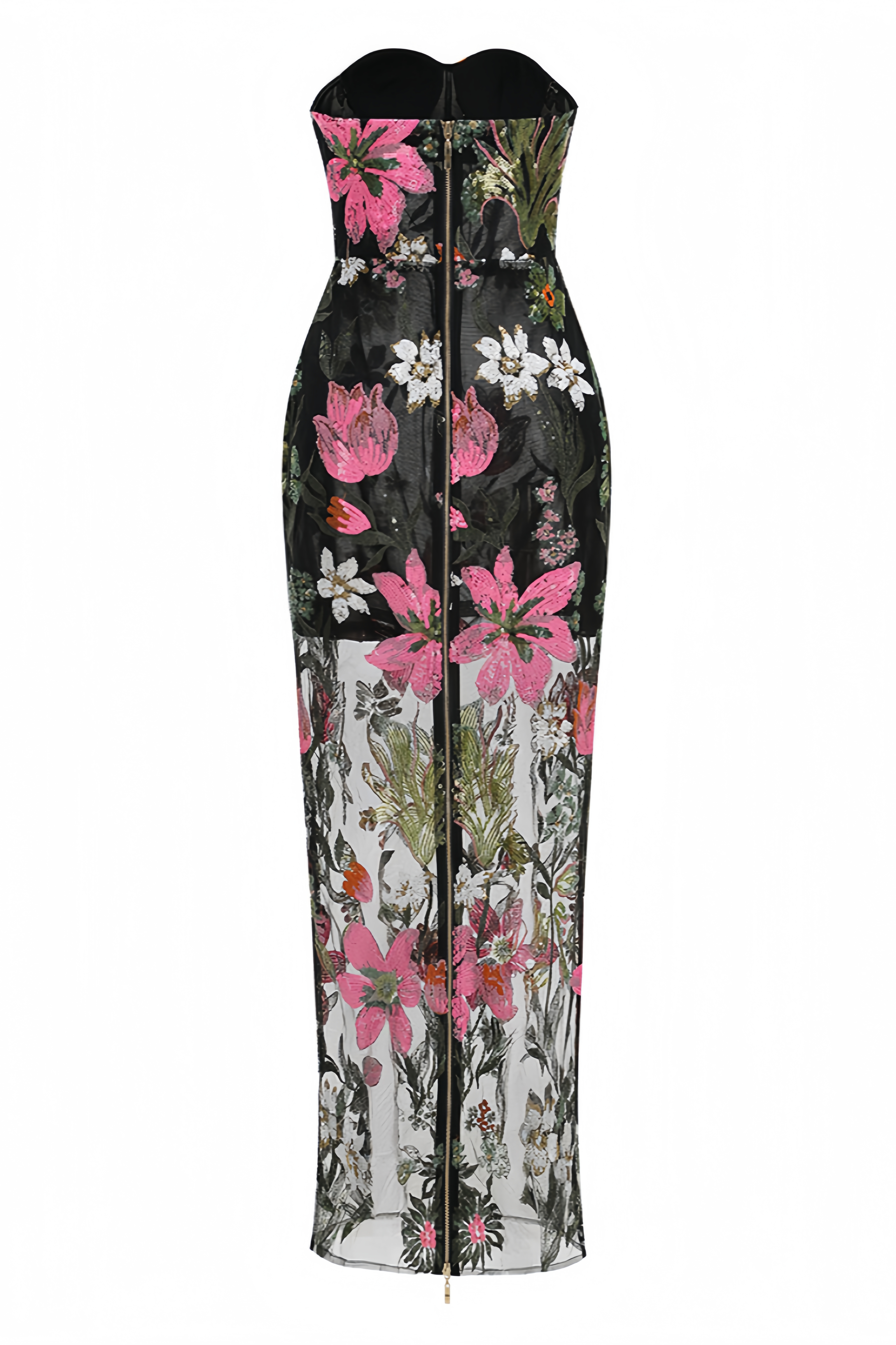 Bronwen Black Strapless Sequin Maxi Dress