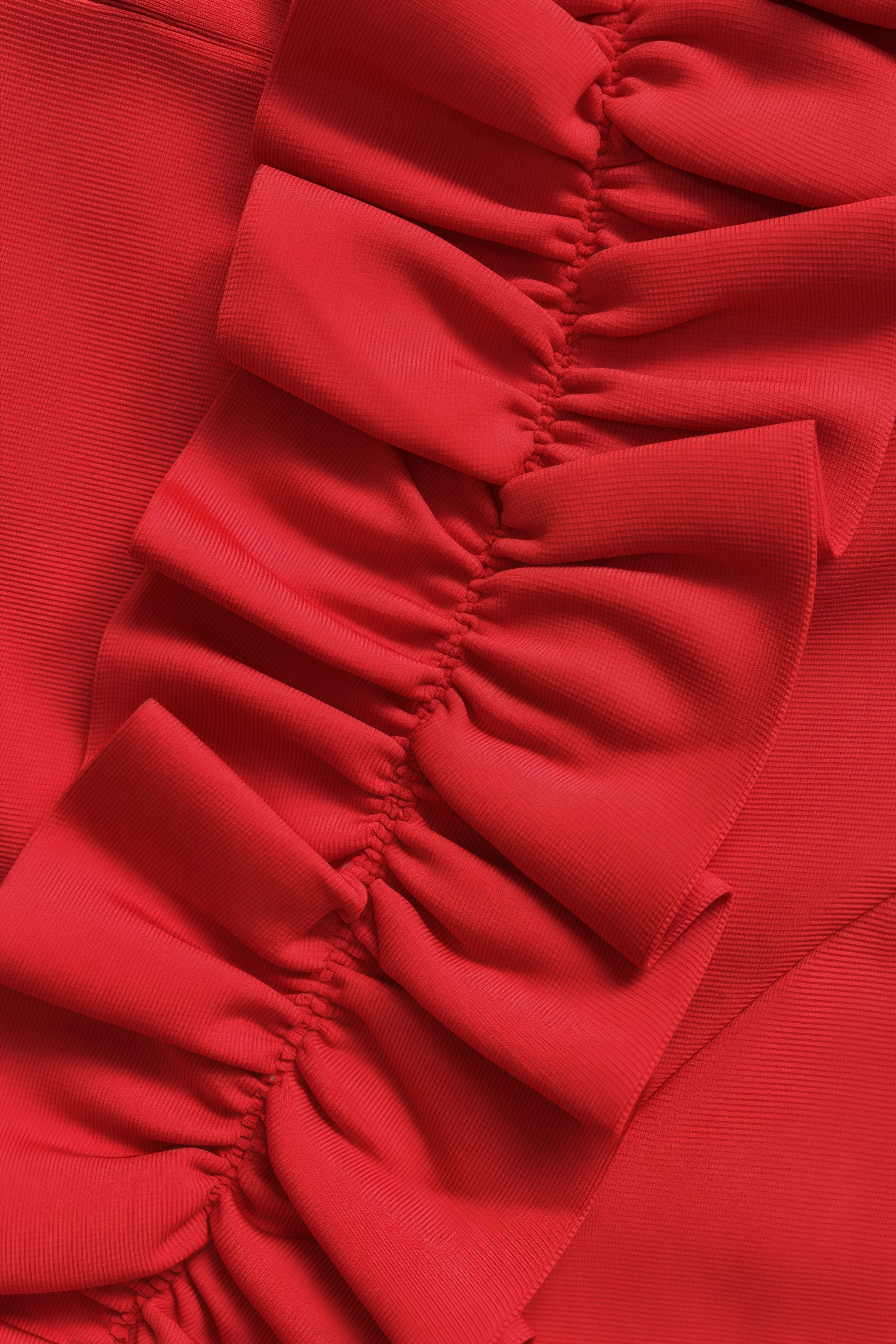 Natal Red Ruffled Slit Maxi Dress