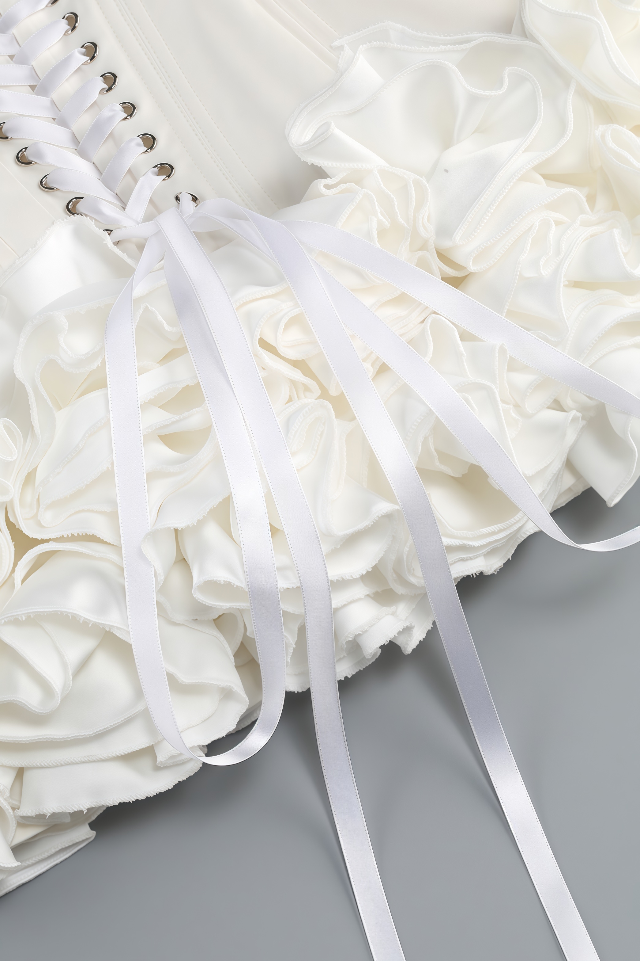 Mirabel White Strapless Flower Mini Dress