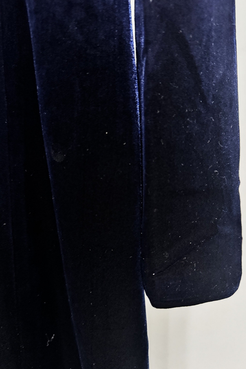 Evyra Blue Beaded Mesh Maxi Dress