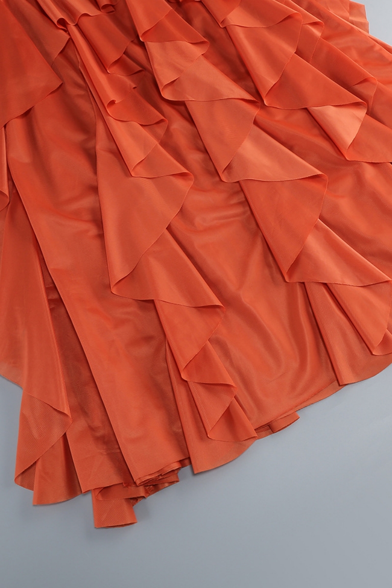 Atitcuse Orange Strapless Maxi Dress