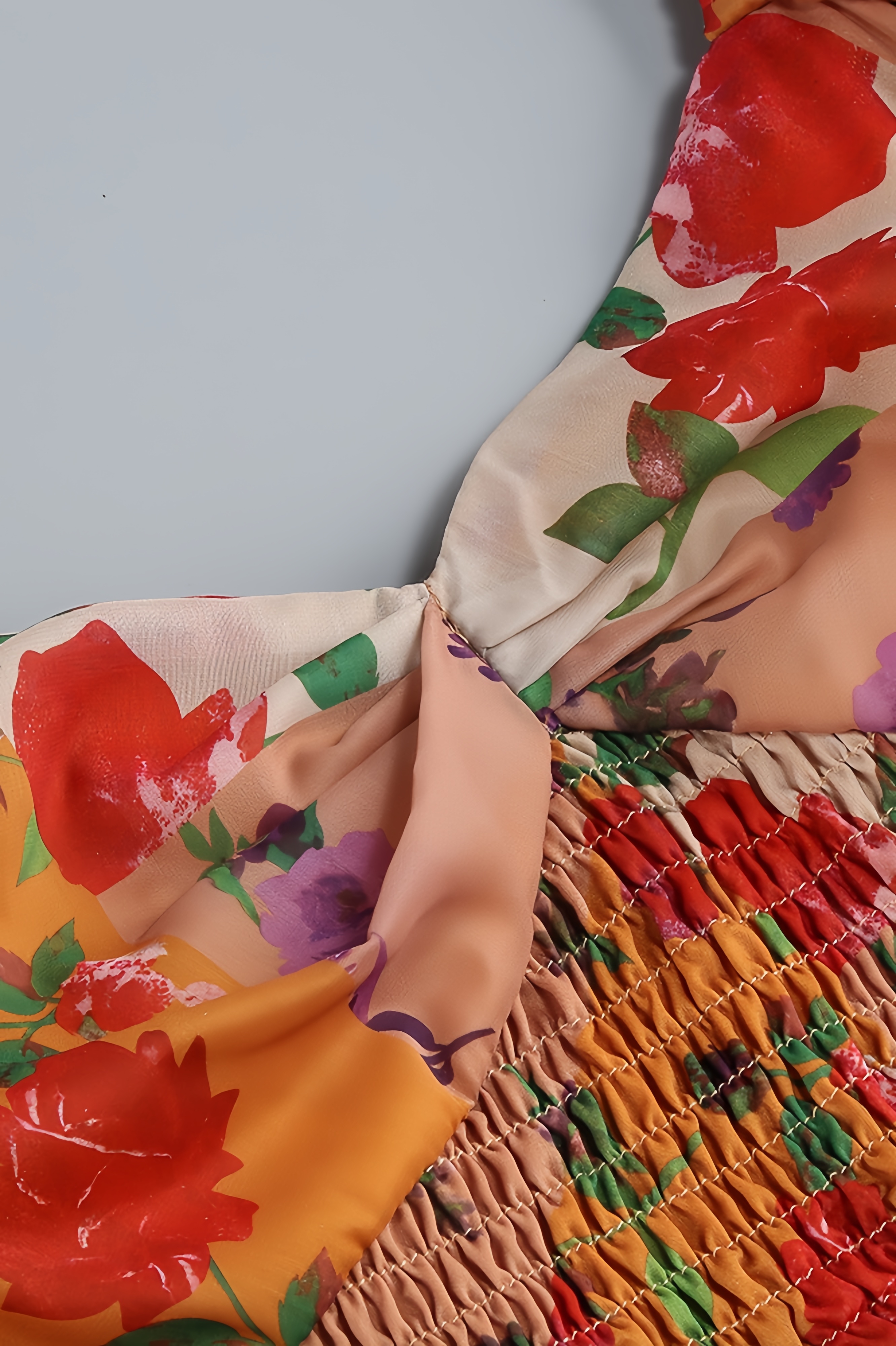 Hali French Waisted Floral Maxi Dress