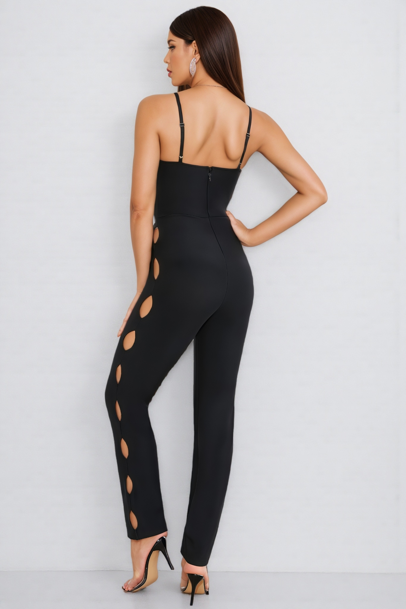 Aziele Black High Waist Glitter Jumpsuit