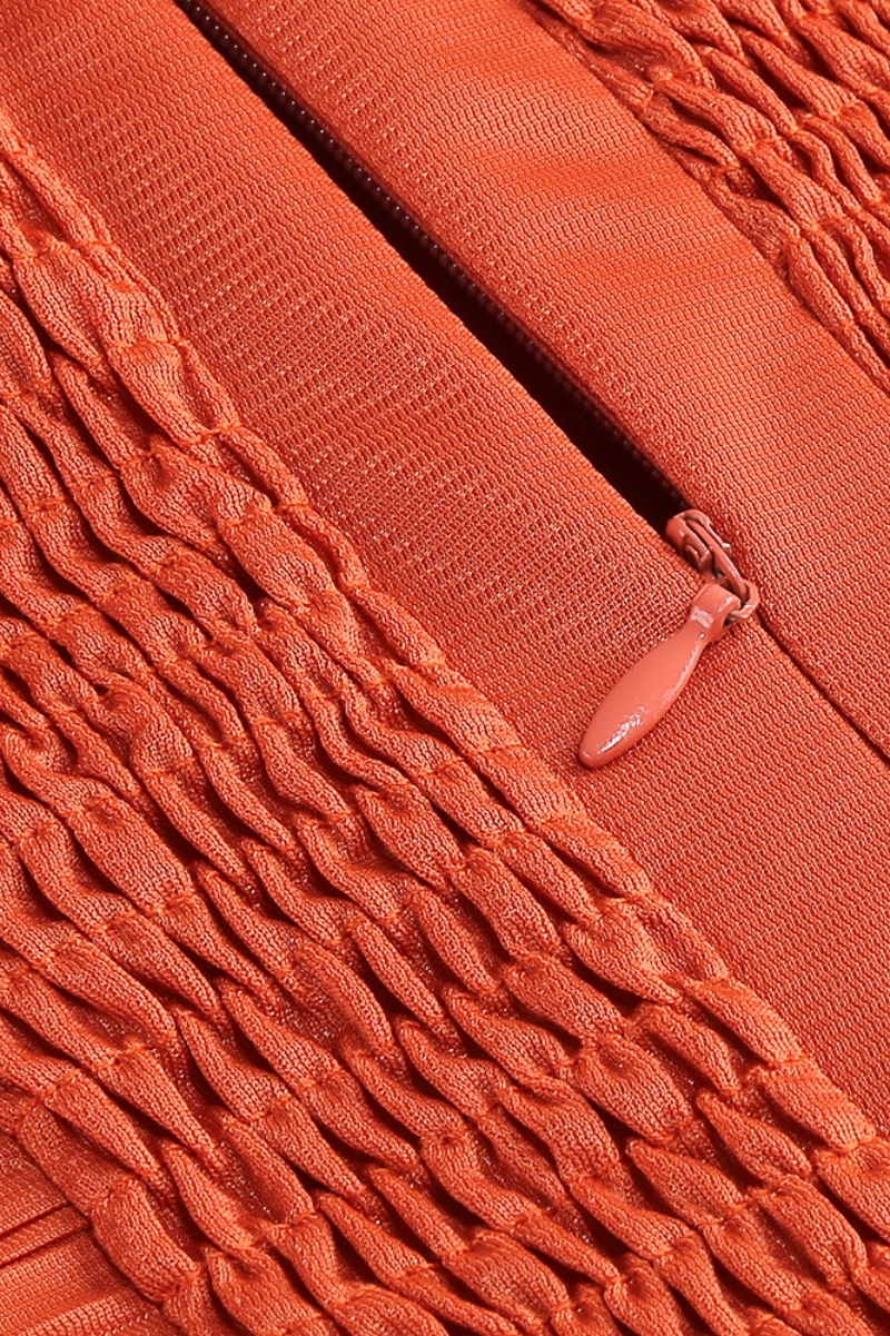 Atitcuse Orange Strapless Maxi Dress
