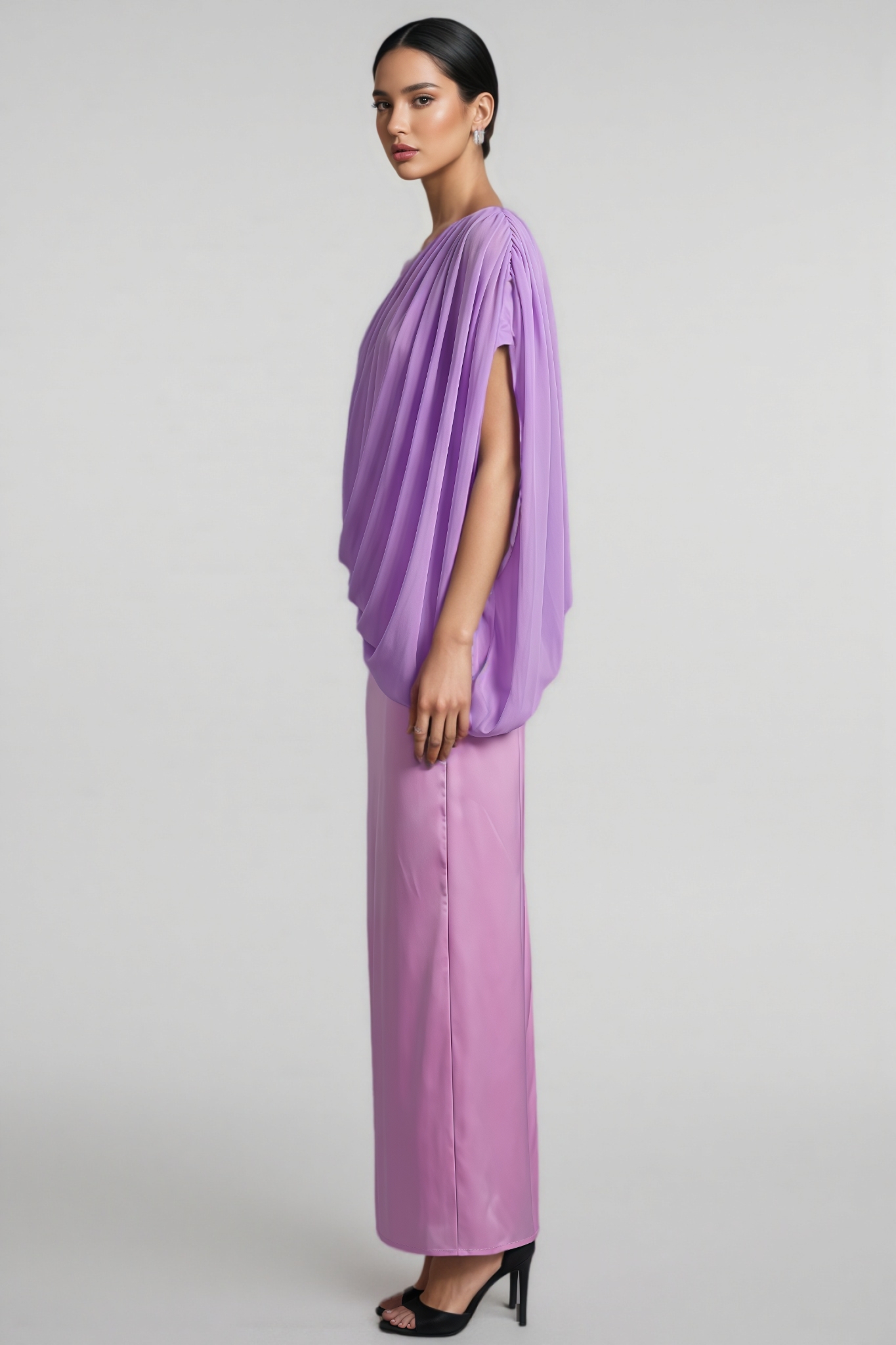 Kiars Purple One Shoulder Maxi Dress