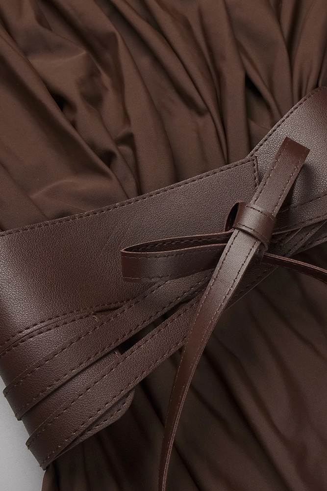 Alma Brown Long Sleeve Maxi Dress