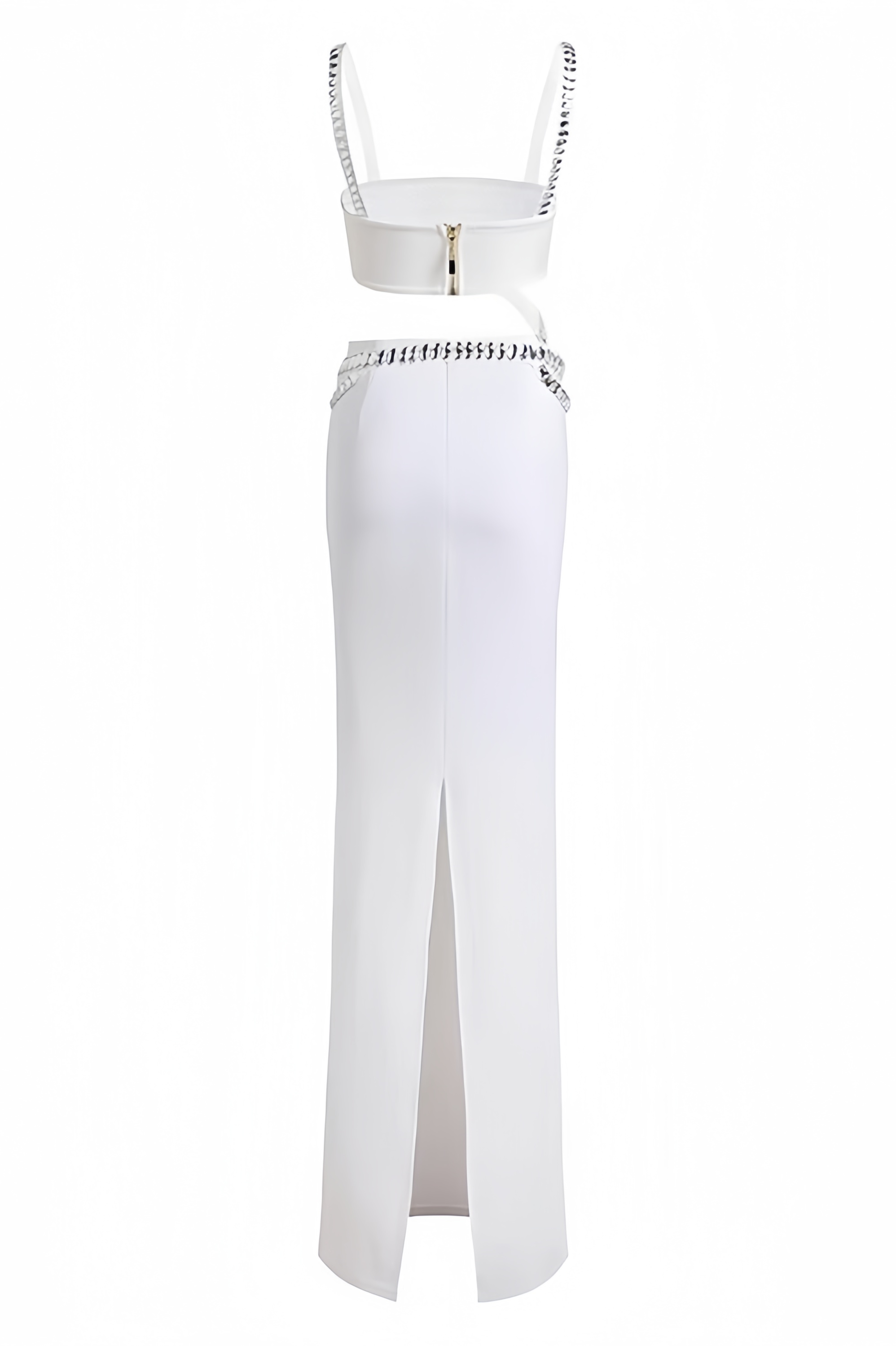 Megan Studded Suspender Halter Maxi Dress Set