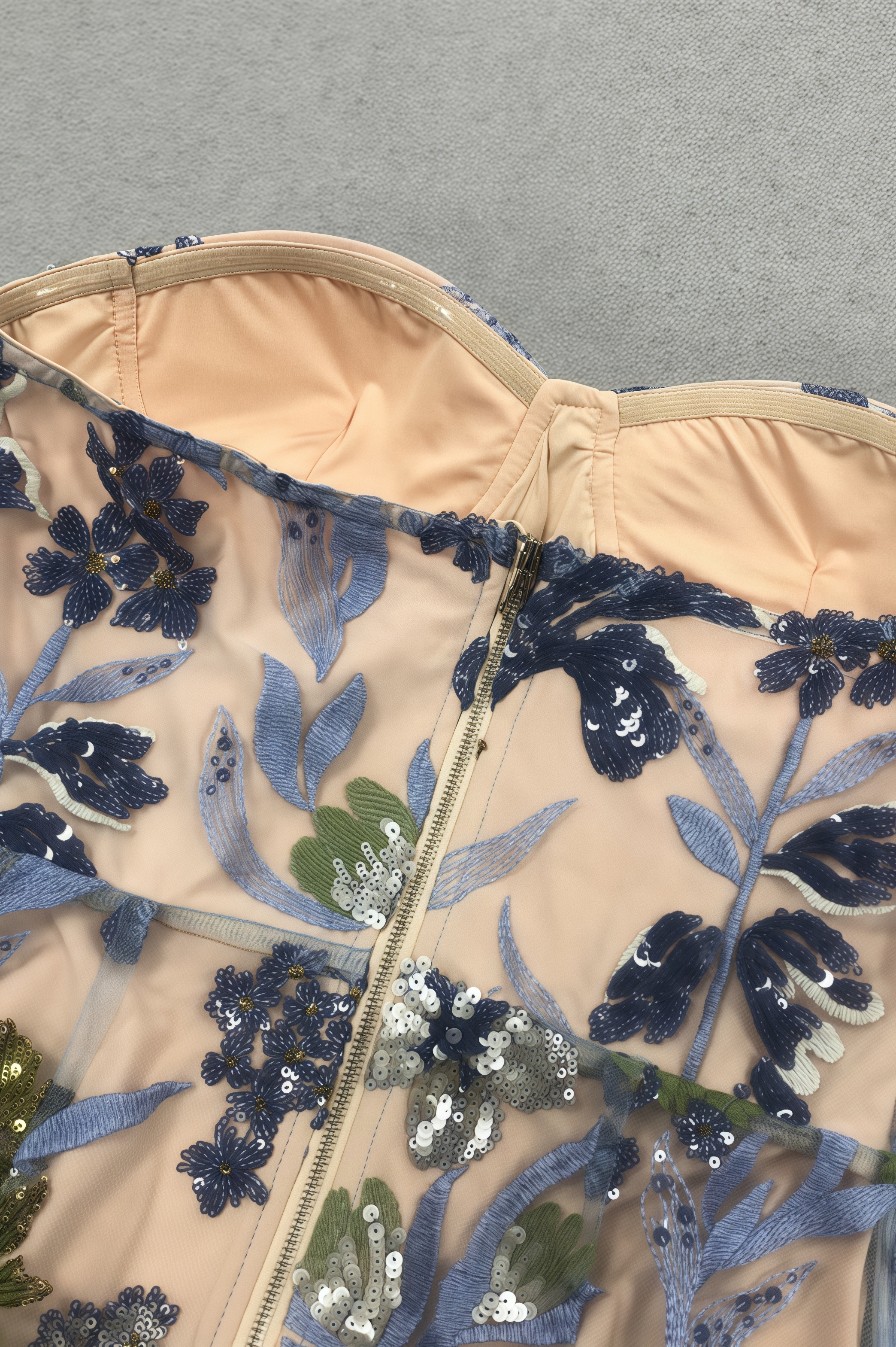 Waylen Blue Embroidered Maxi Dress