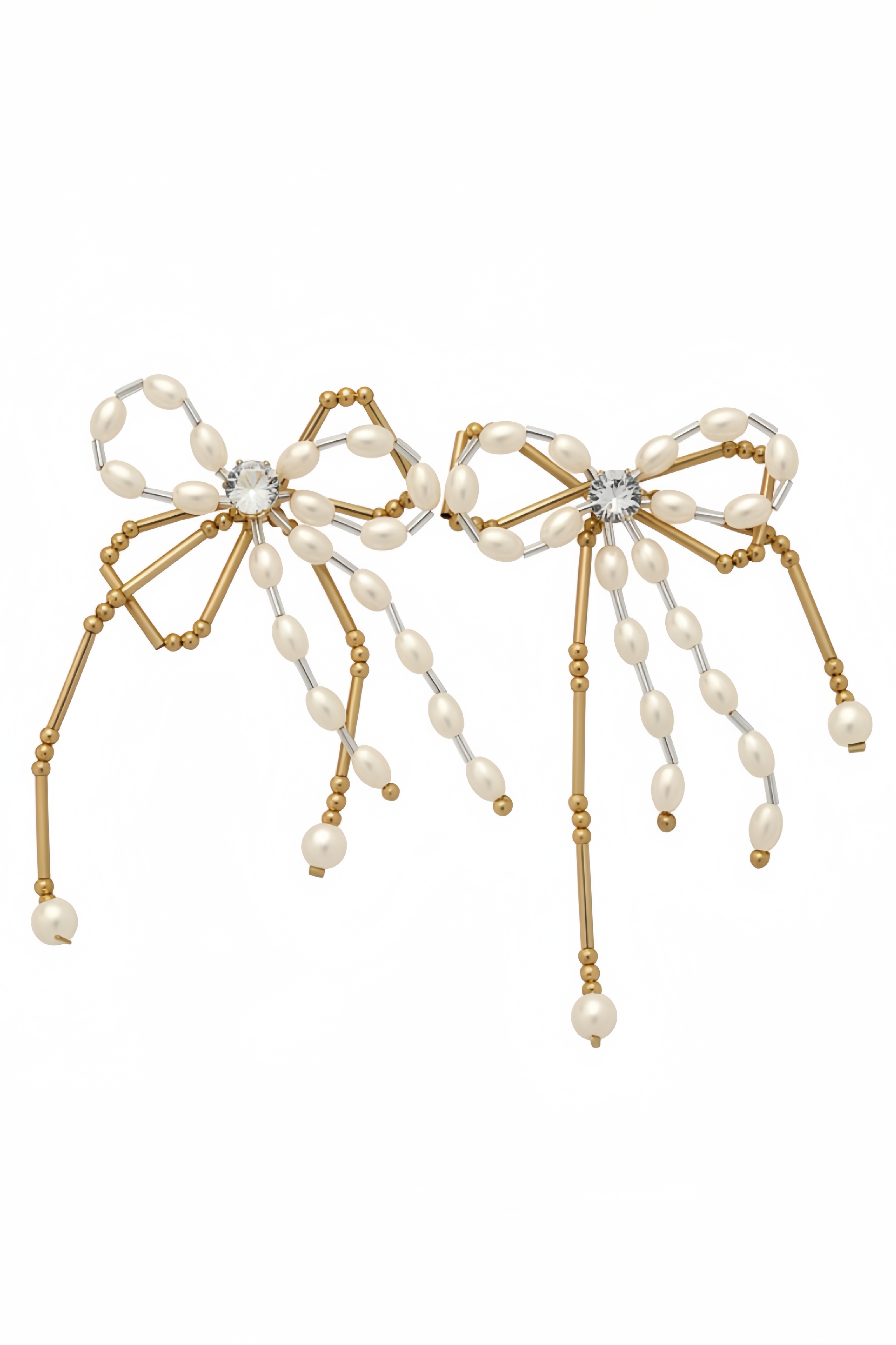 Scarlet Pearl Fringe Earrings