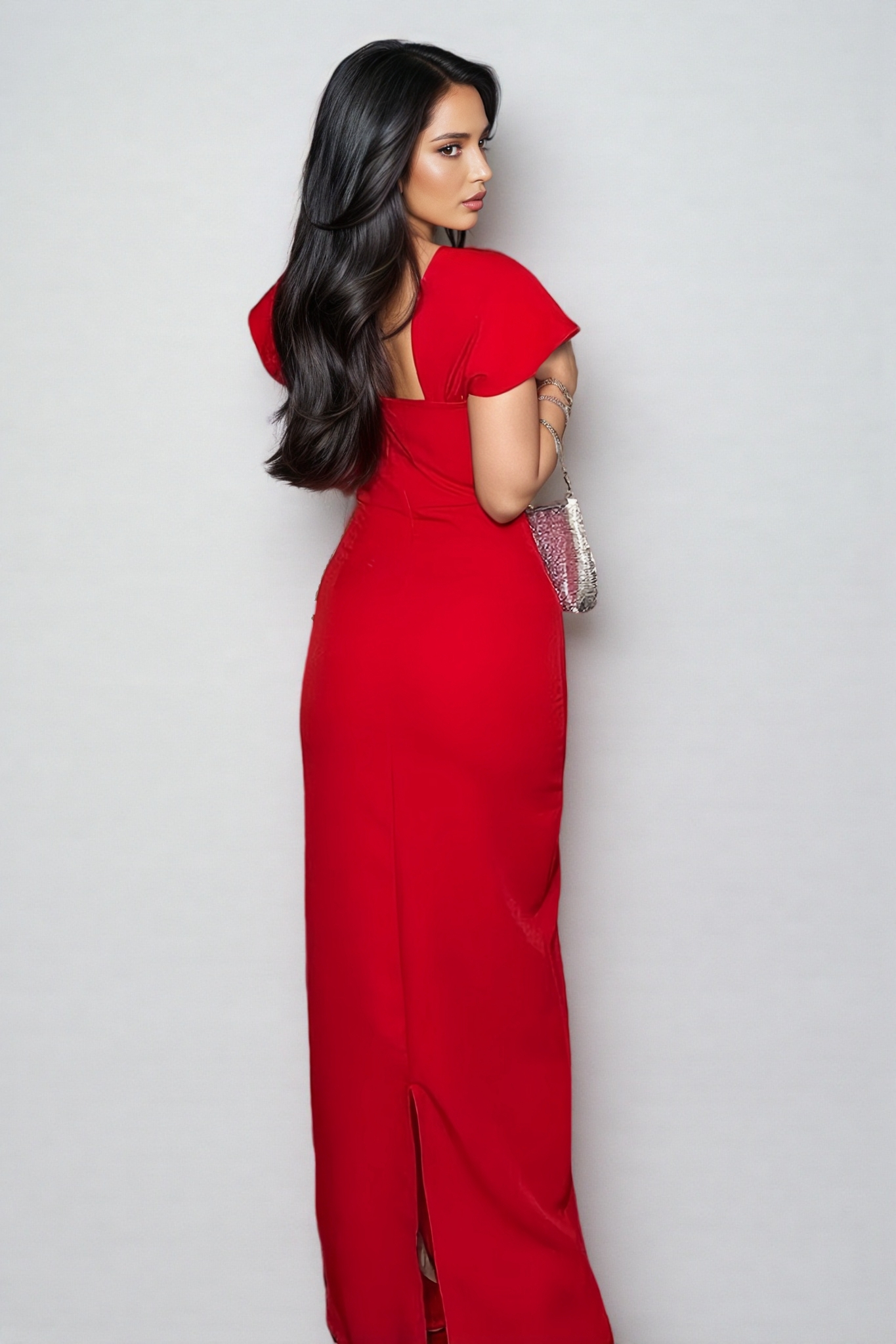 Kora Red Bandage Maxi Dress