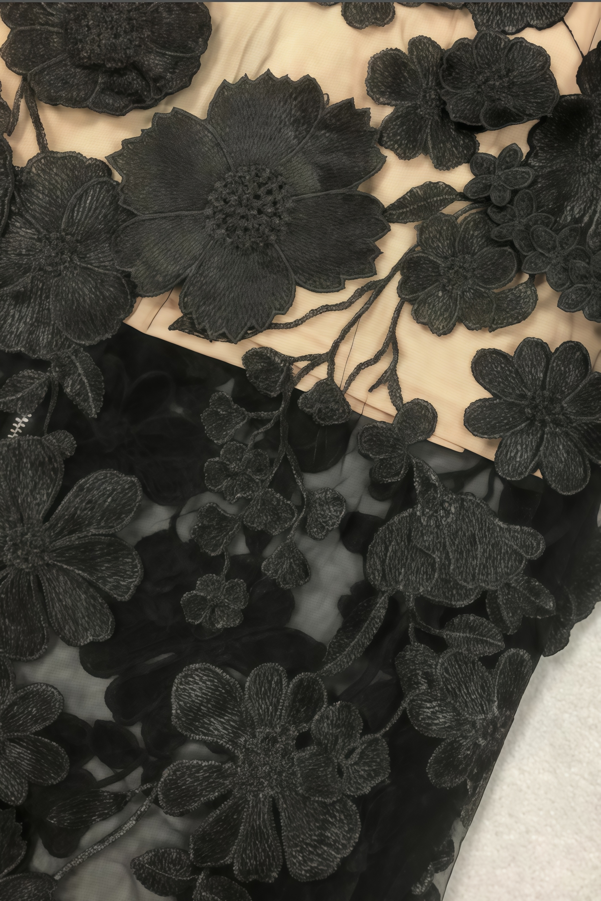 Wyat 3D Mesh Flower Embroidery Maxi Dress